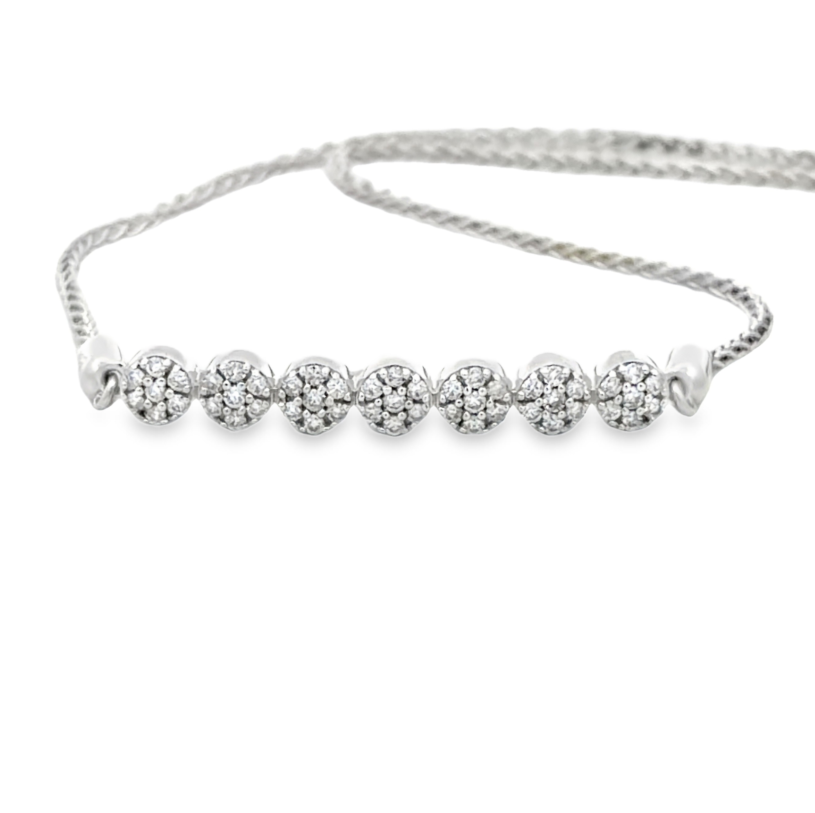 White Gold Diamond Bolo Bracelet