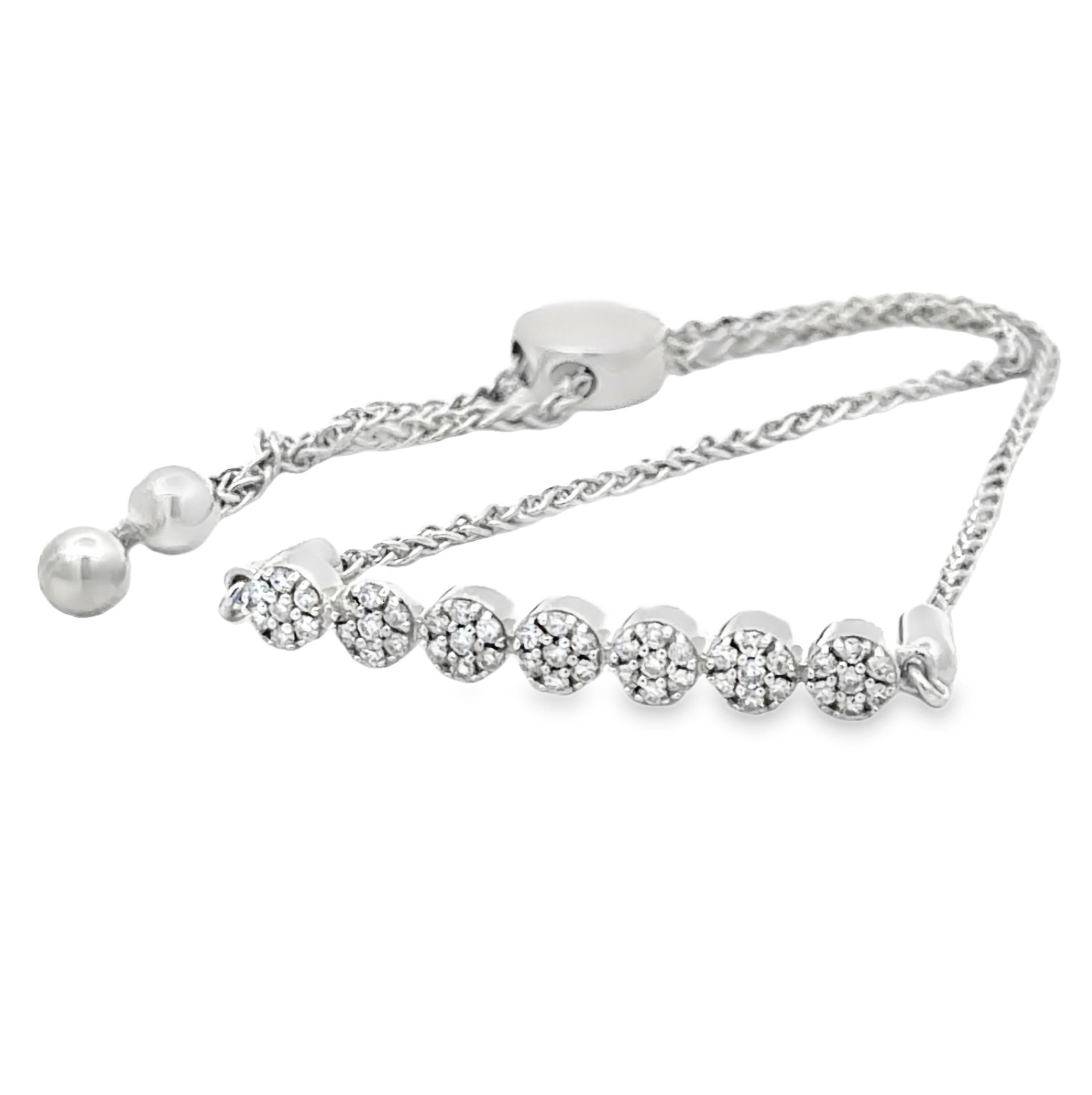 White Gold Diamond Bolo Bracelet