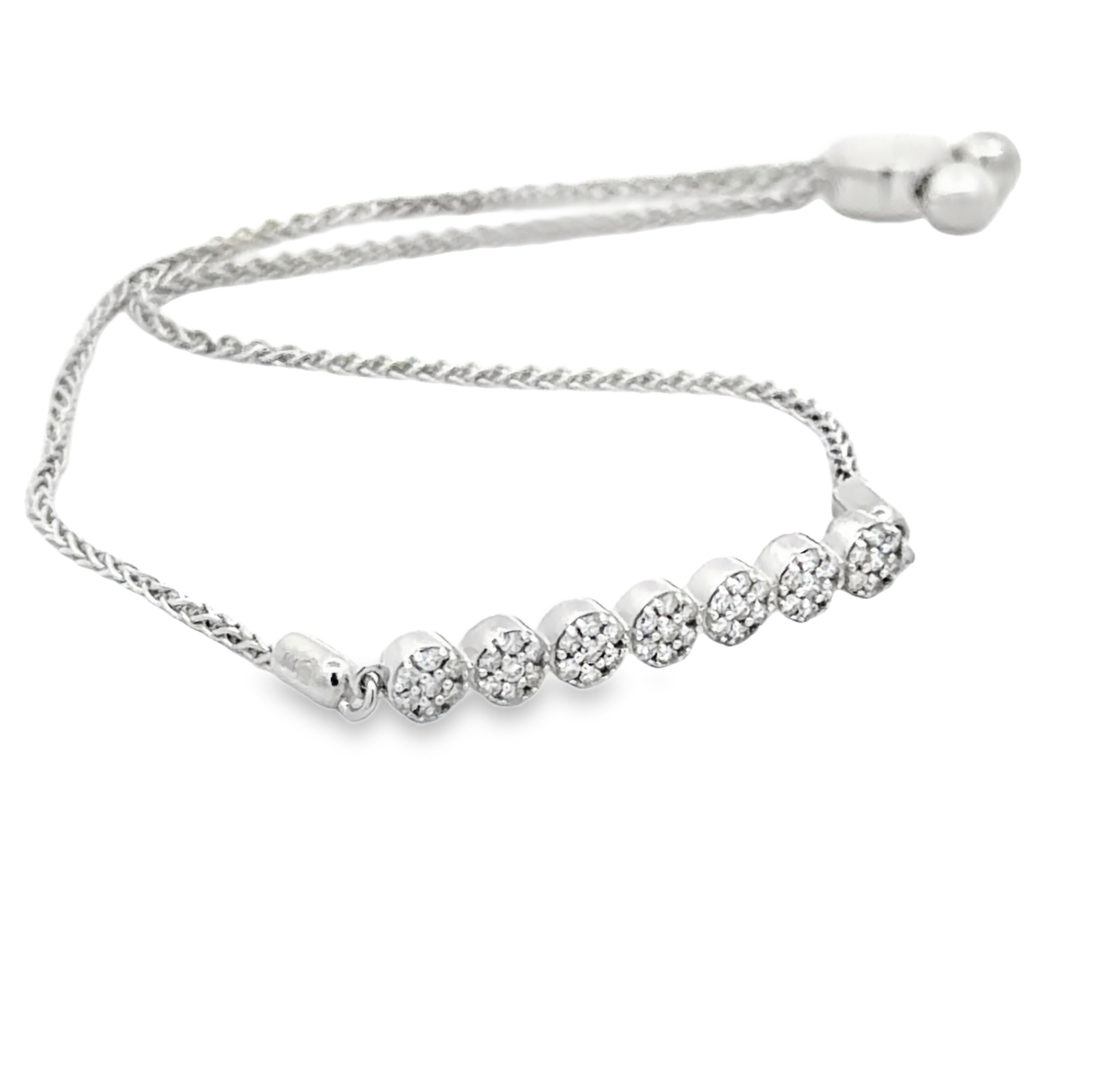 White Gold Diamond Bolo Bracelet