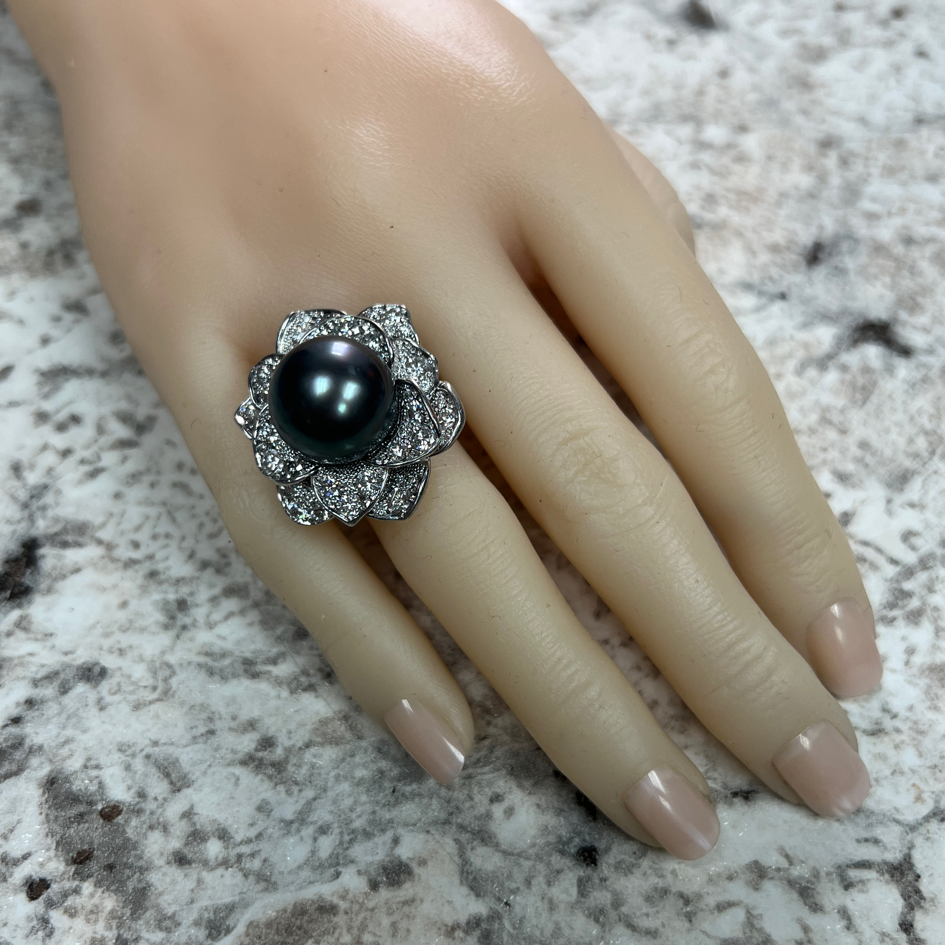Tahitian Pearl & Diamond Ring