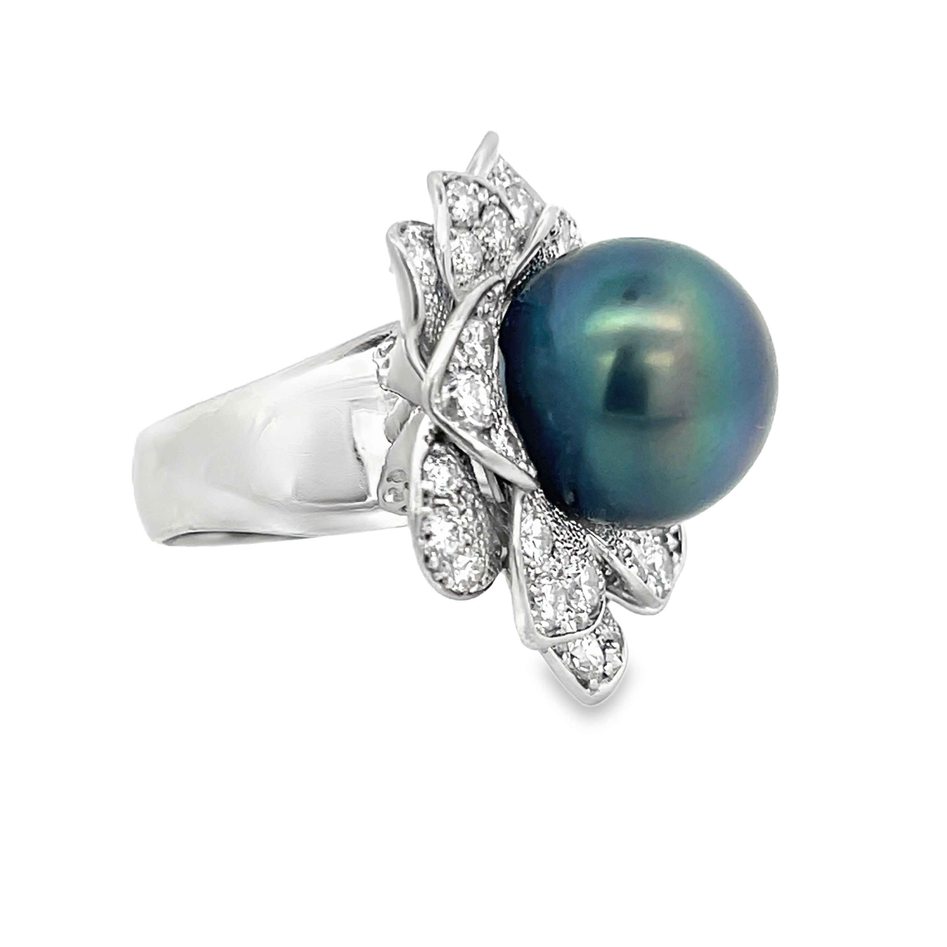 Tahitian Pearl & Diamond Ring