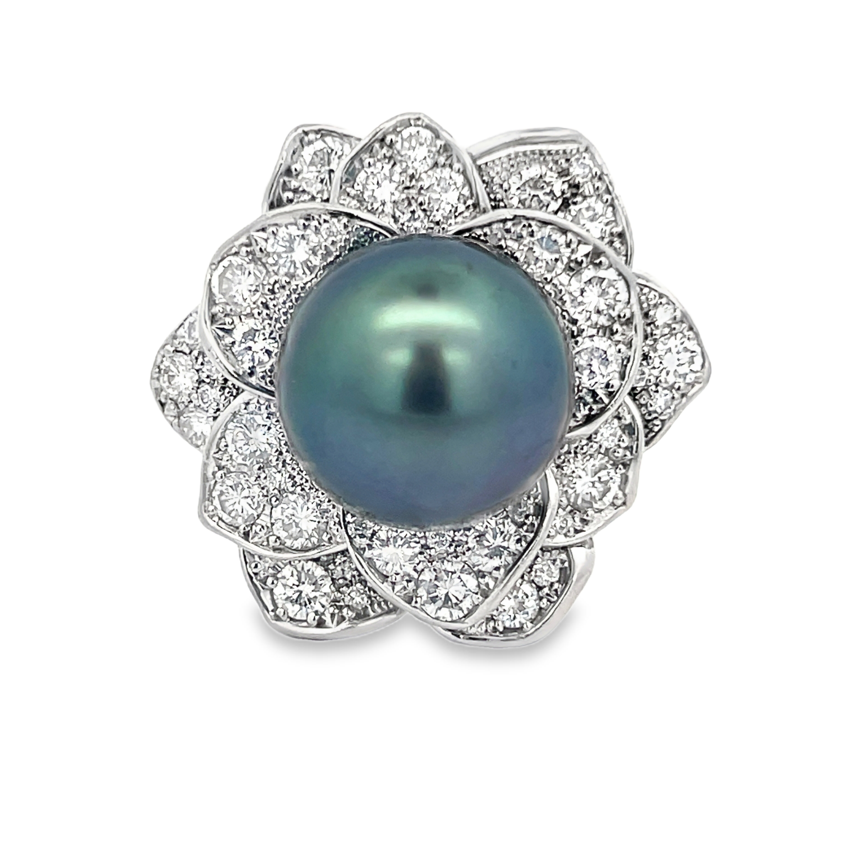 Tahitian Pearl & Diamond Ring