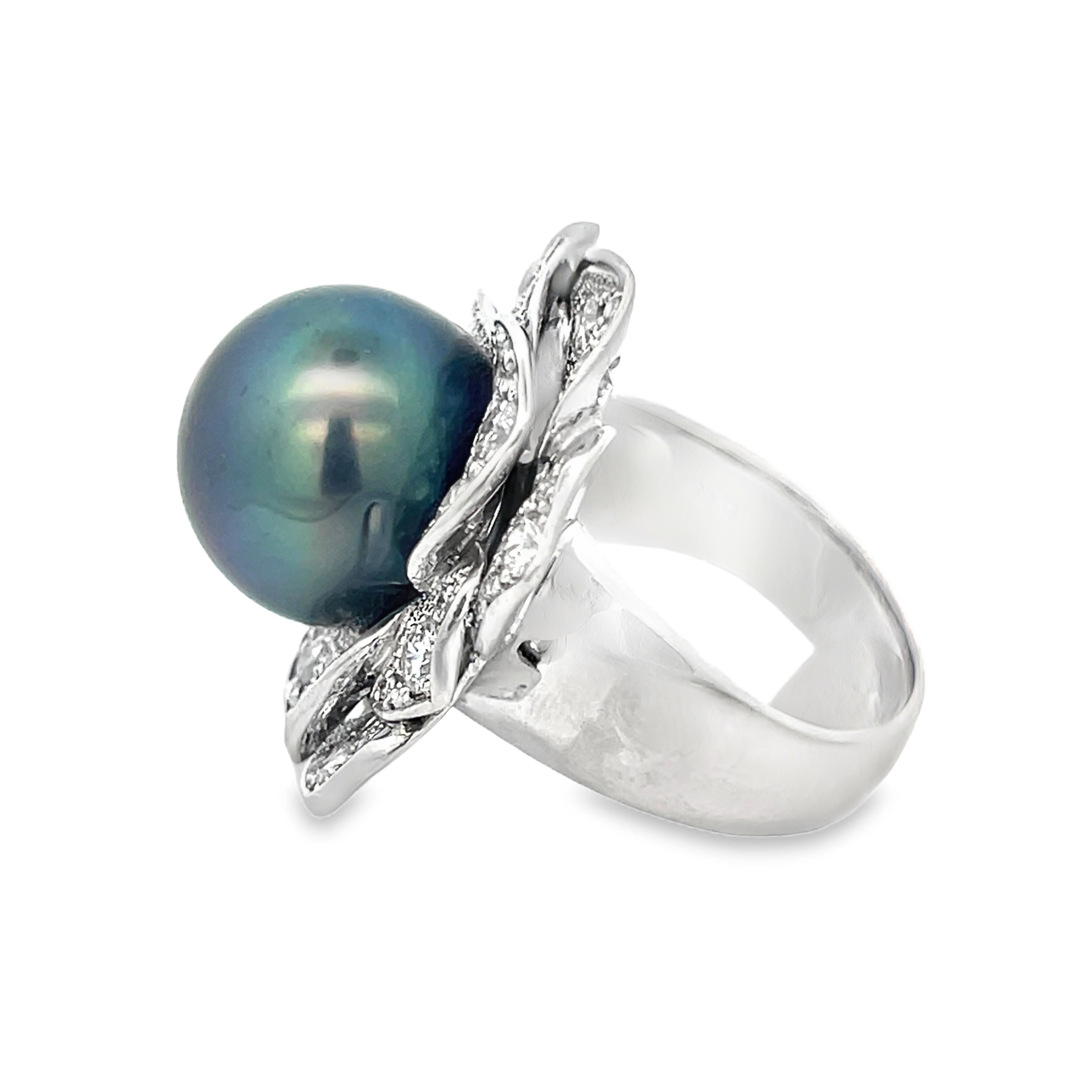 Tahitian Pearl & Diamond Ring