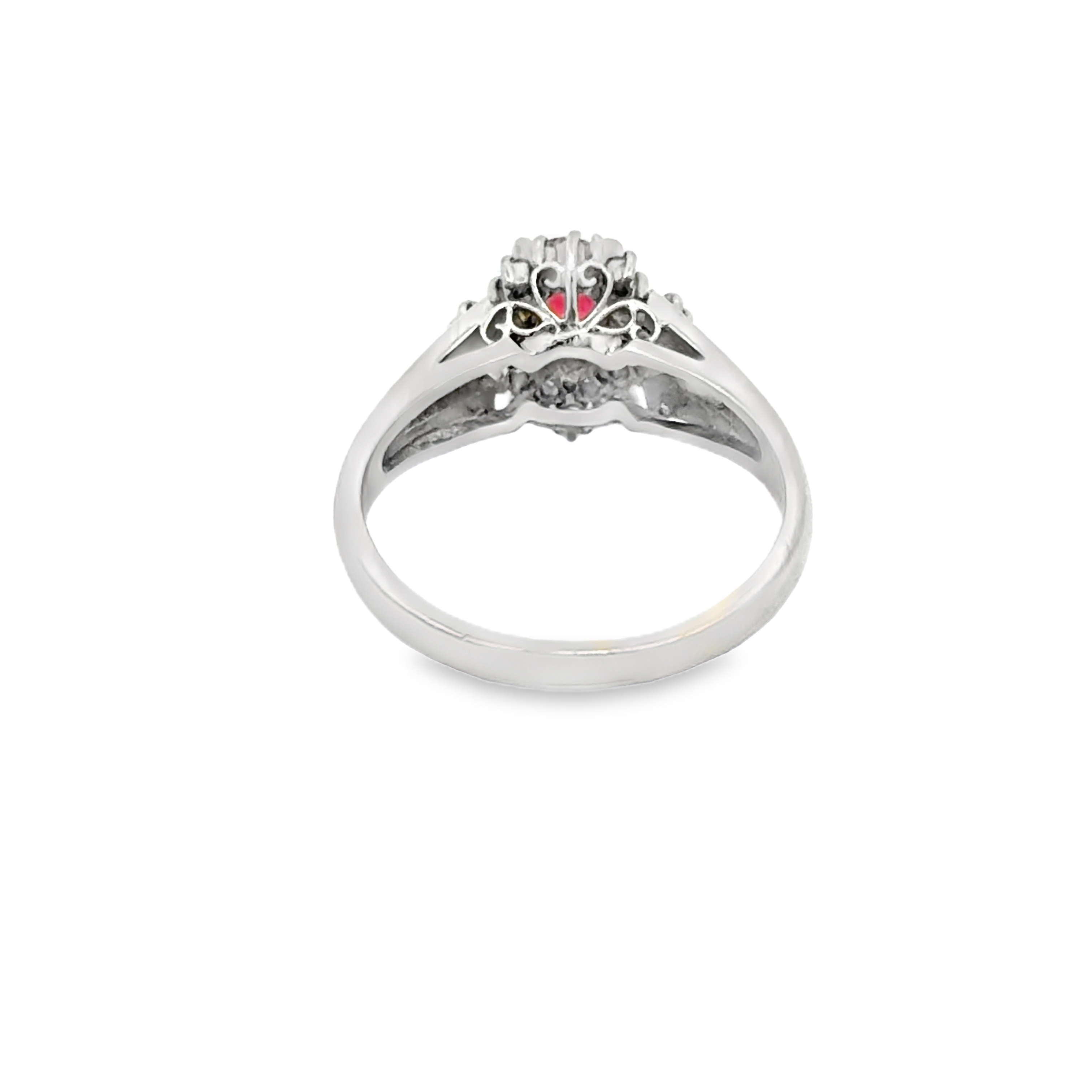 Natural Ruby and Diamond Ring in Platinum