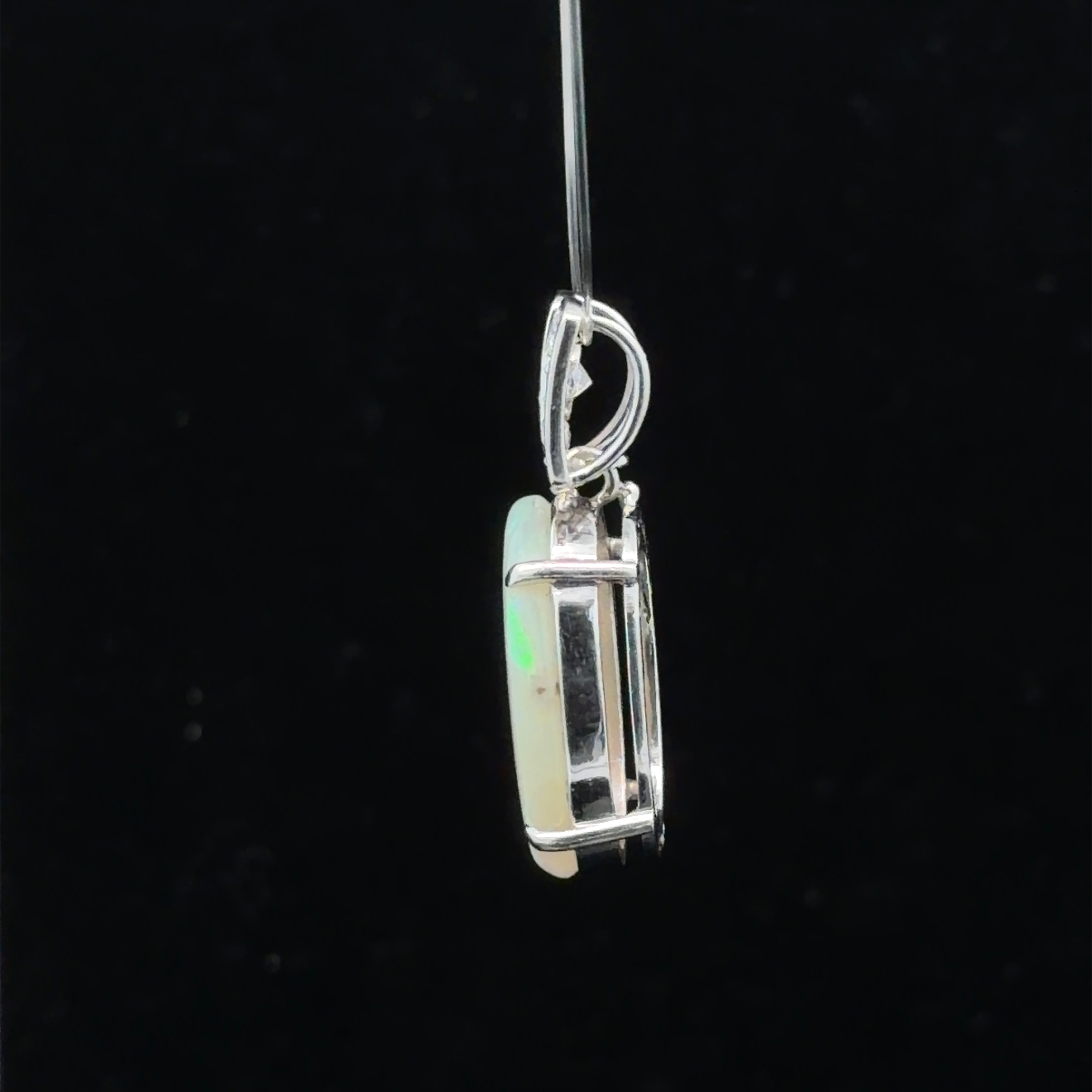 Natural Opal and Diamond Pendant