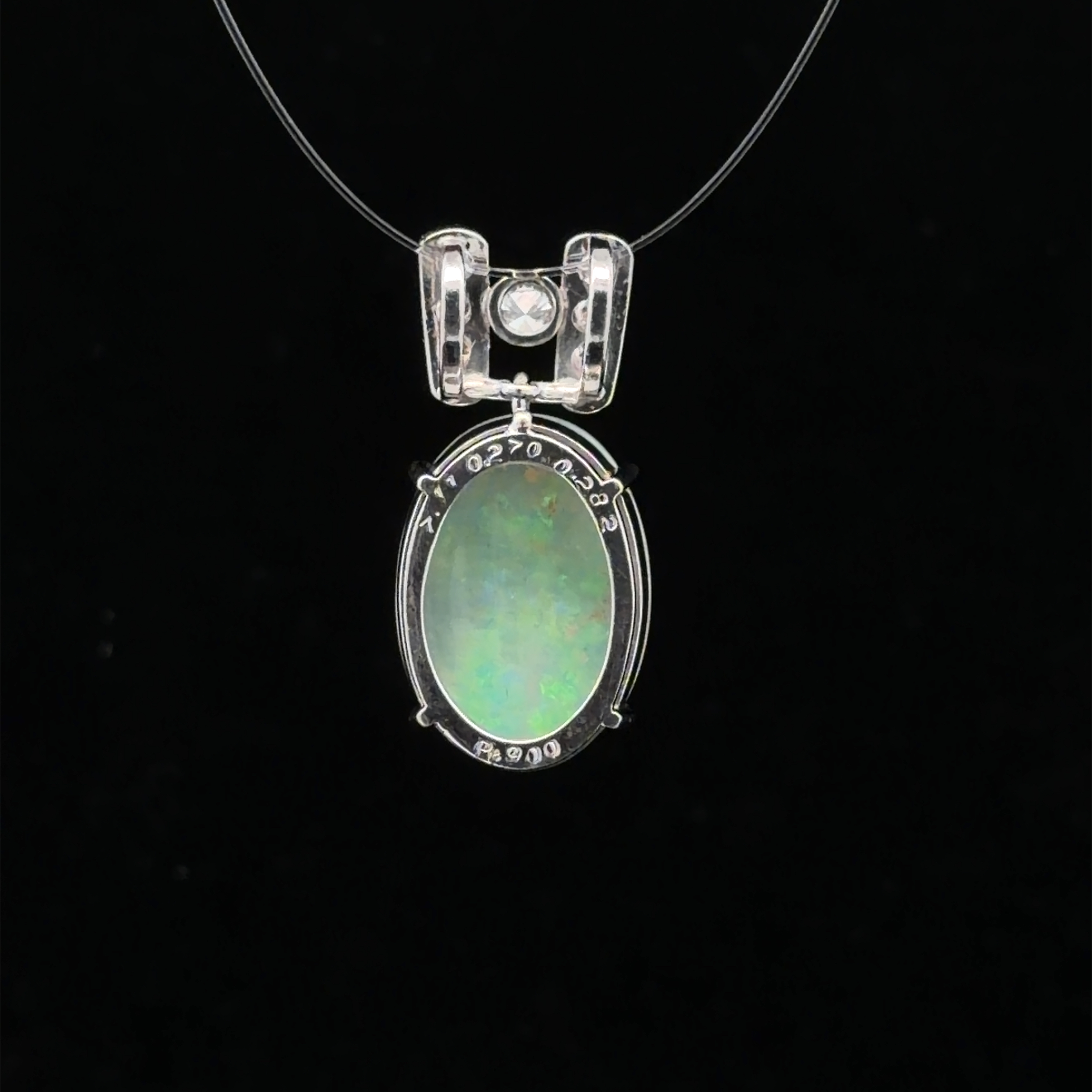 Natural Opal and Diamond Pendant