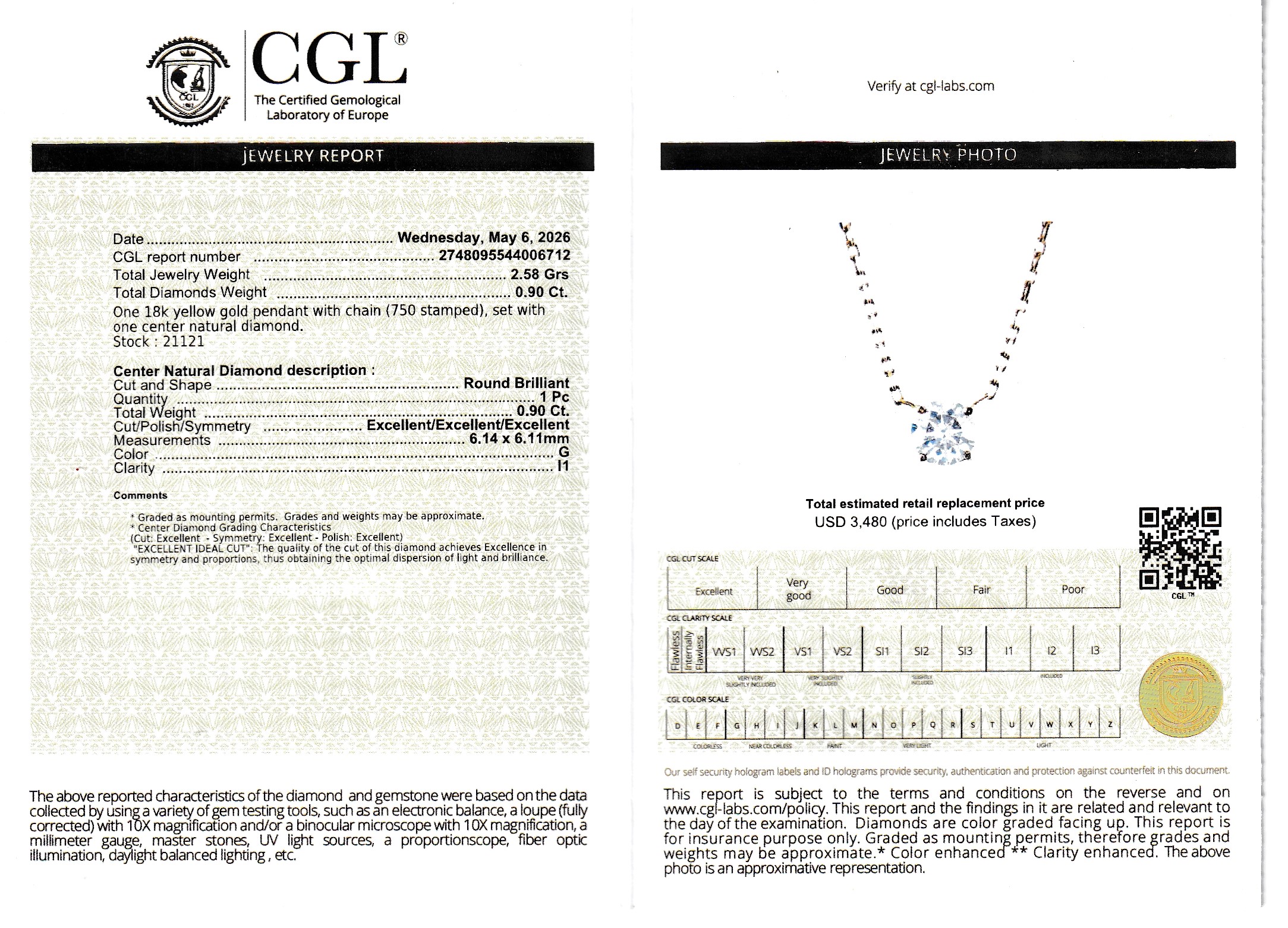 18K Natural Diamond Necklace