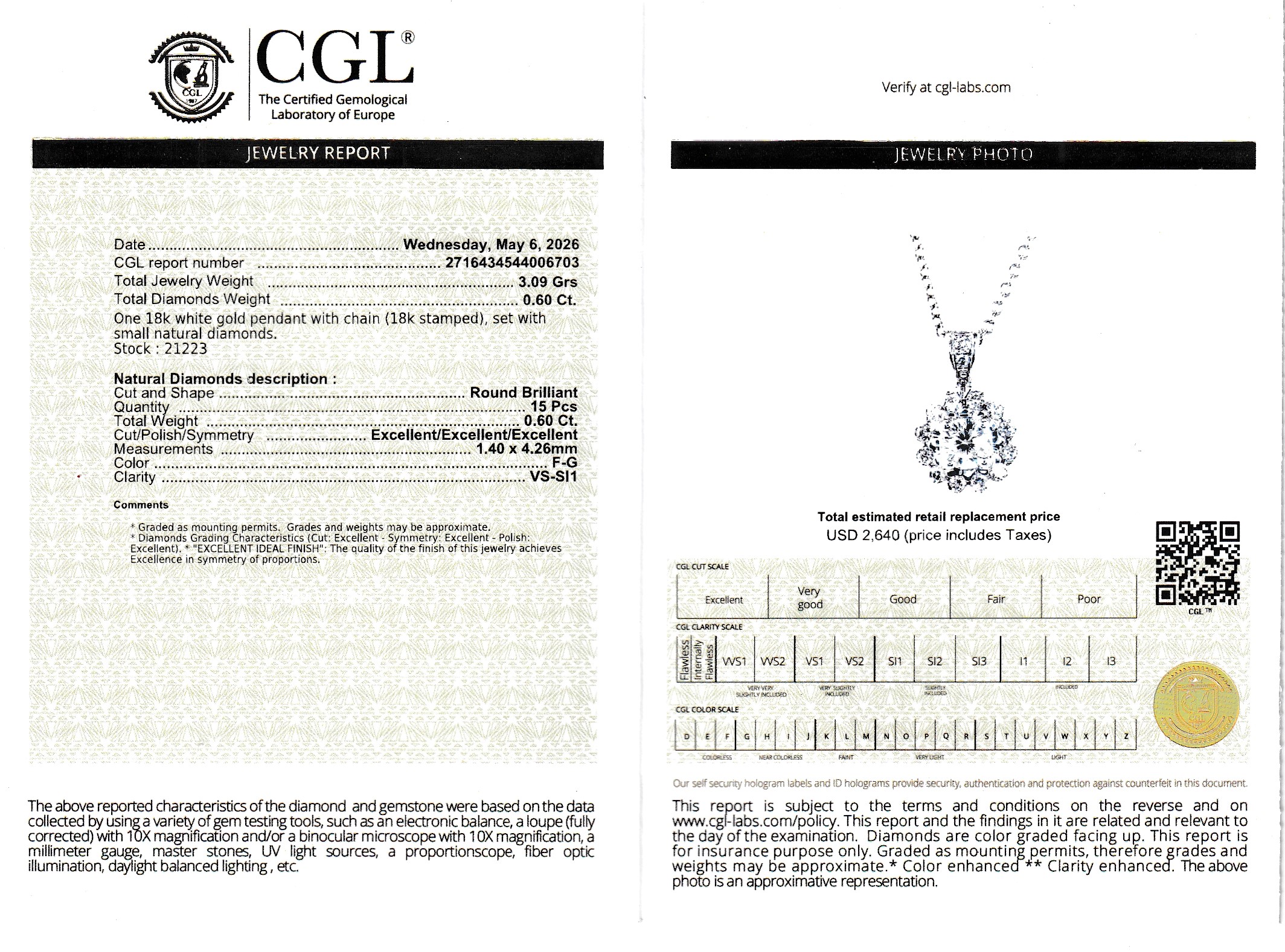 Diamond Pendant on Chain