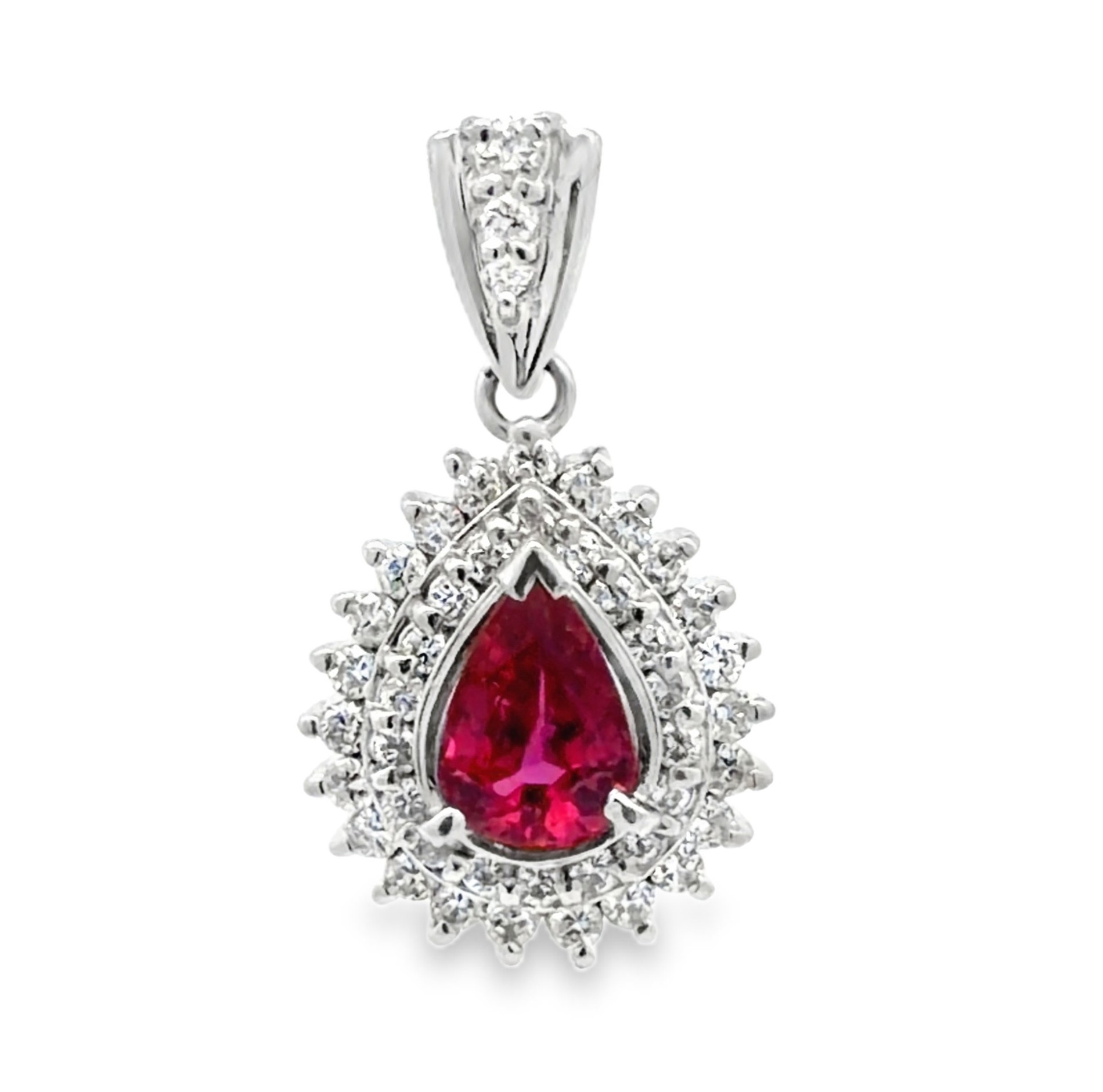 Platinum Spinel and Diamond Pendant