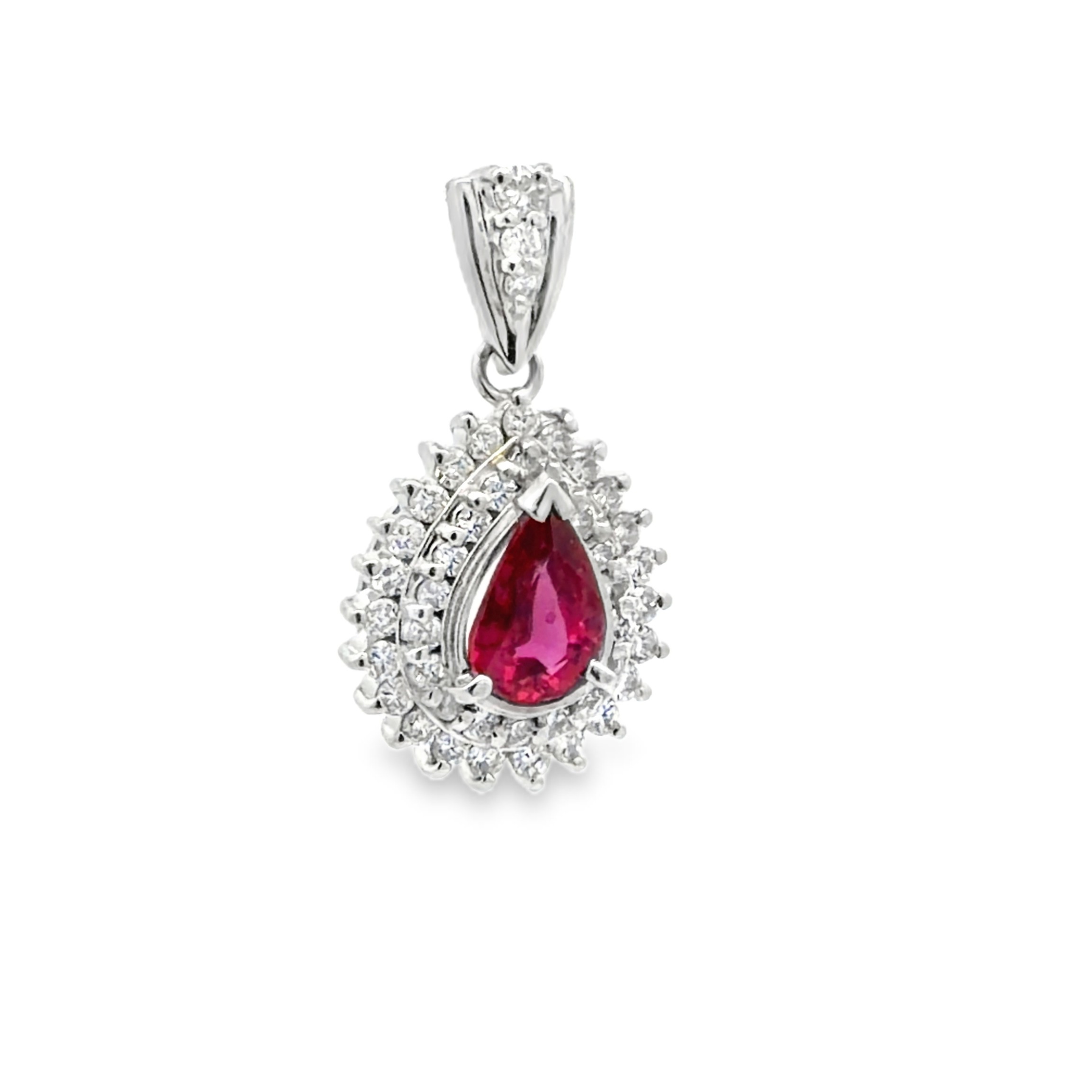 Platinum Spinel and Diamond Pendant