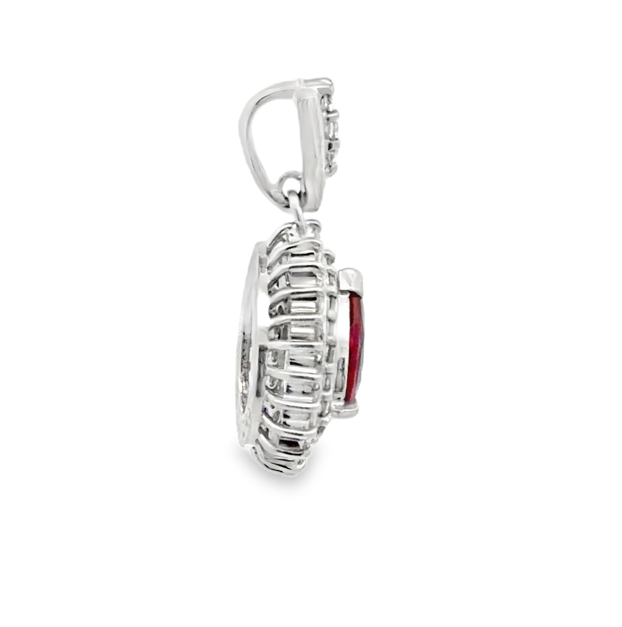 Platinum Spinel and Diamond Pendant