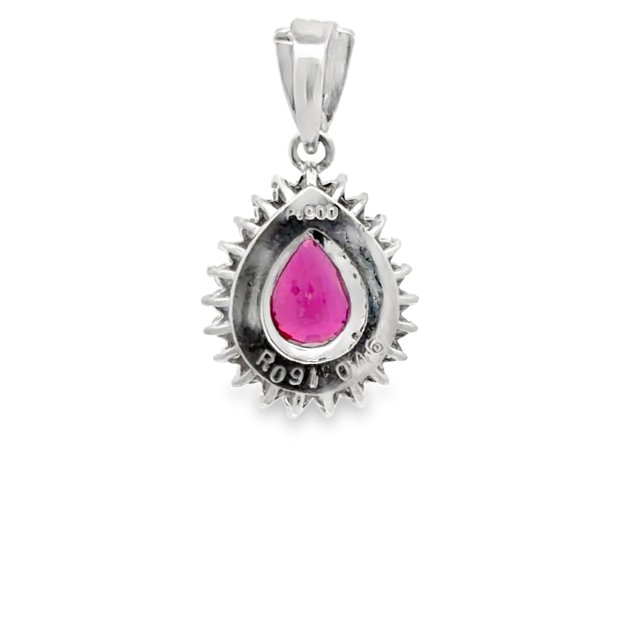 Platinum Spinel and Diamond Pendant