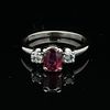 Spinel and Diamond Ring . ISL2418/457-KYS 
This refined three-stone ring showcases a vivid Image - 1