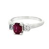Spinel and Diamond Ring . ISL2418/457-KYS 
This refined three-stone ring showcases a vivid Image - 2