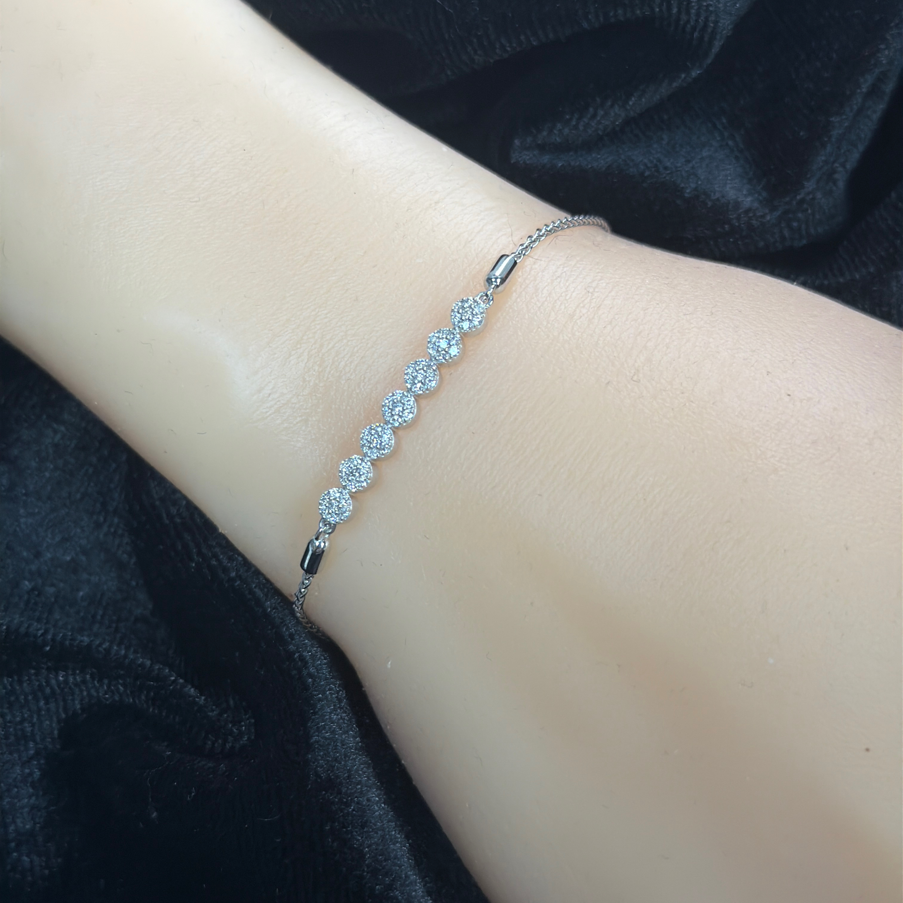 White Gold Natural Diamond Bolo Bracelet