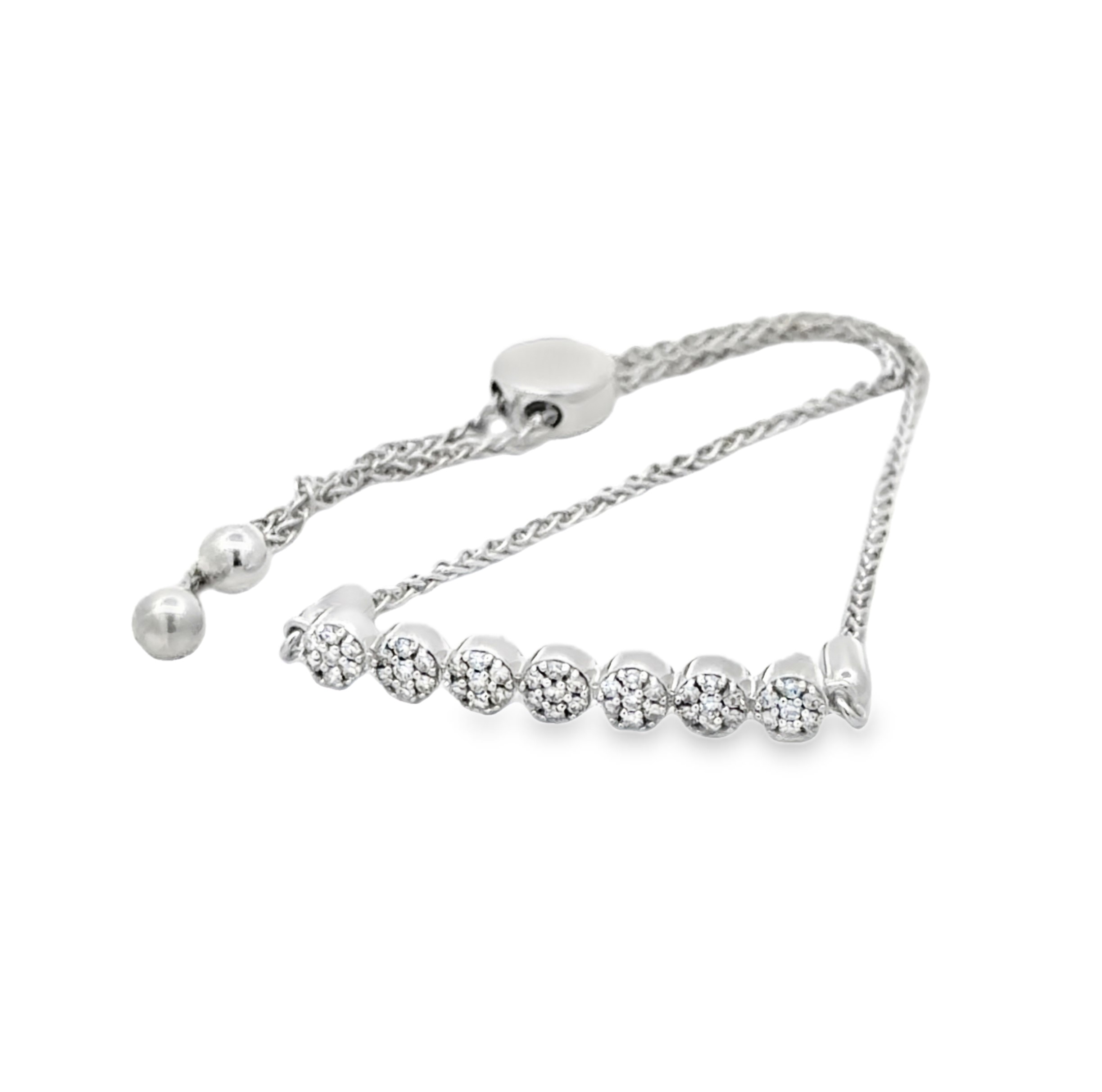 White Gold Natural Diamond Bolo Bracelet