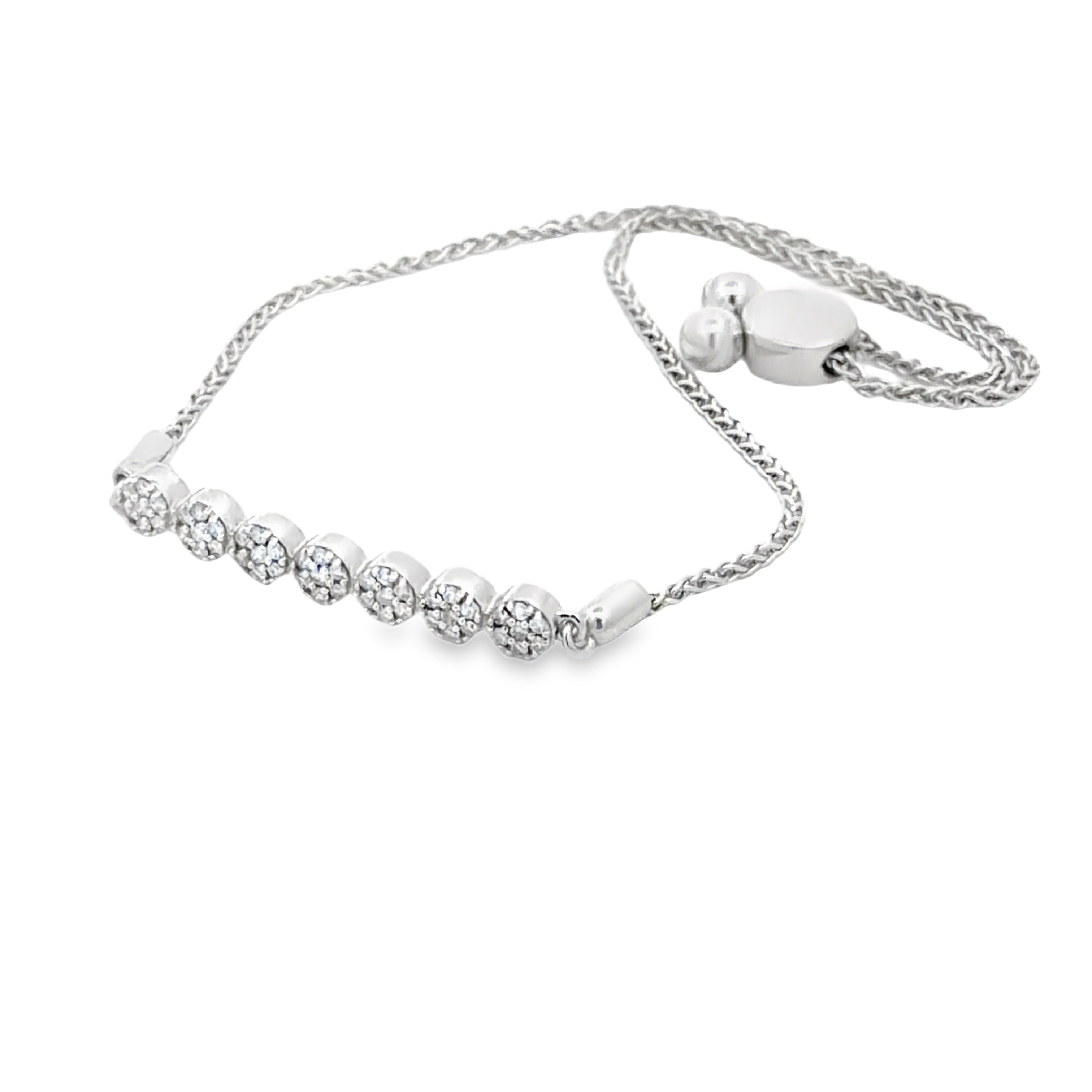 White Gold Natural Diamond Bolo Bracelet