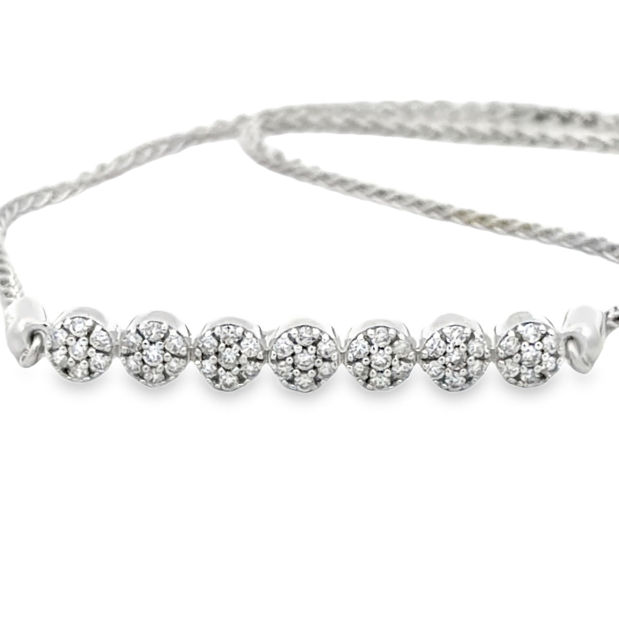 White Gold Natural Diamond Bolo Bracelet