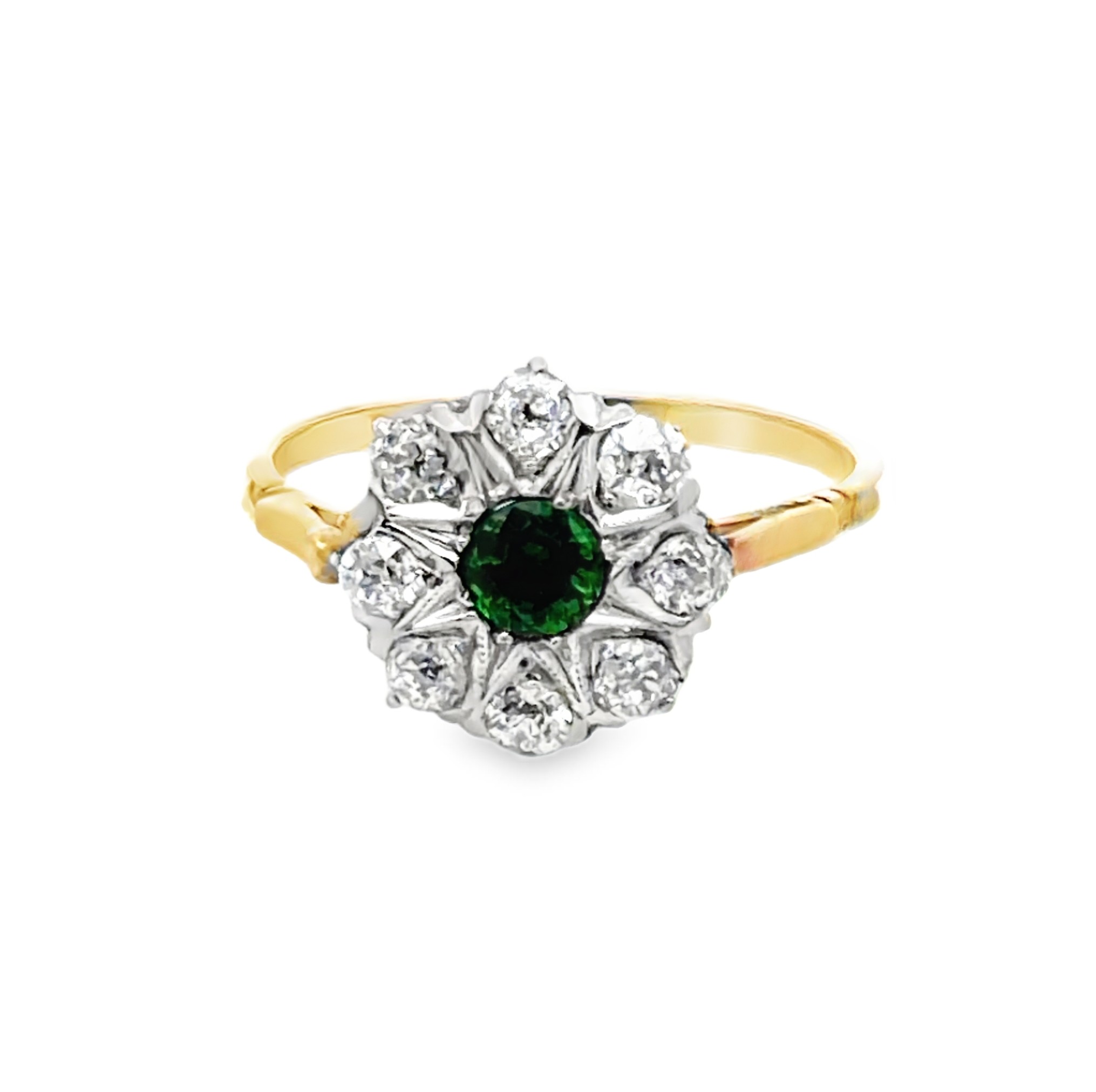 Natural Tsavorite and Diamond Ring