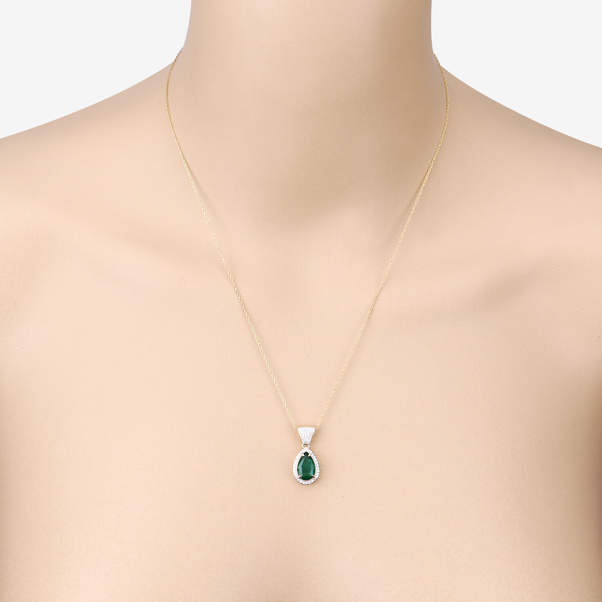 IGI 2.38 CT Zambian Emerald and Diamond Pendant
