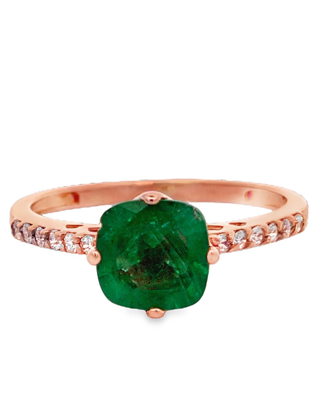 14K Colombian Emerald & Lab Diamond Ring. ISL2293/10-MMYS 
This extraordinary ring, showcases a 