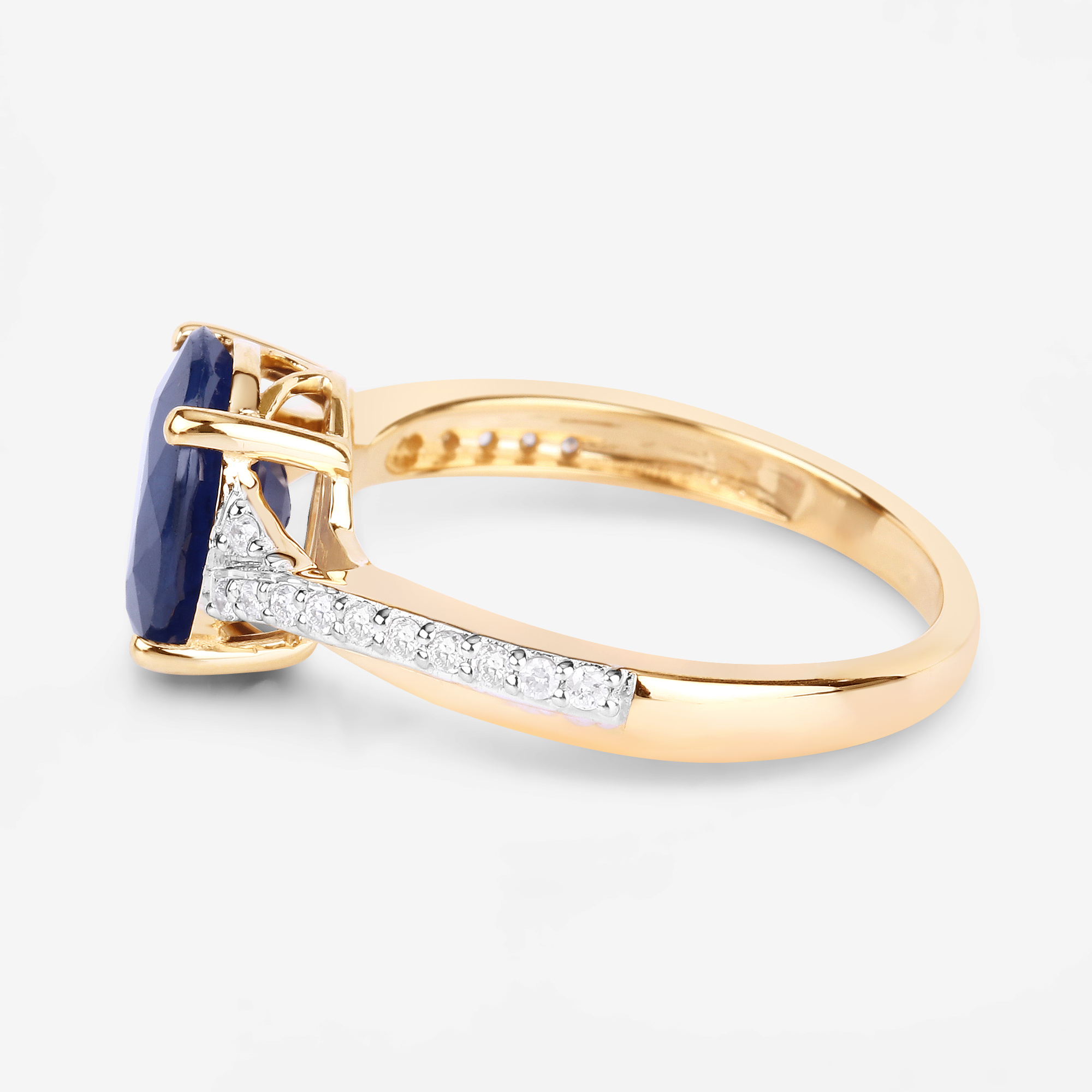 Blue Sapphire and Diamond Ring