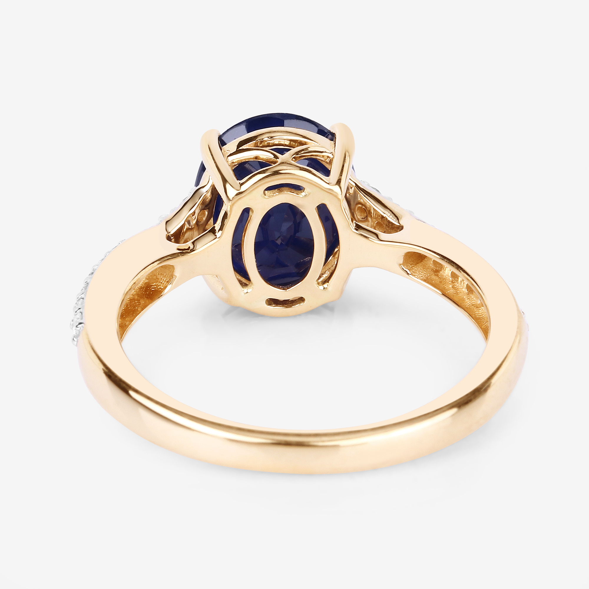 Blue Sapphire and Diamond Ring