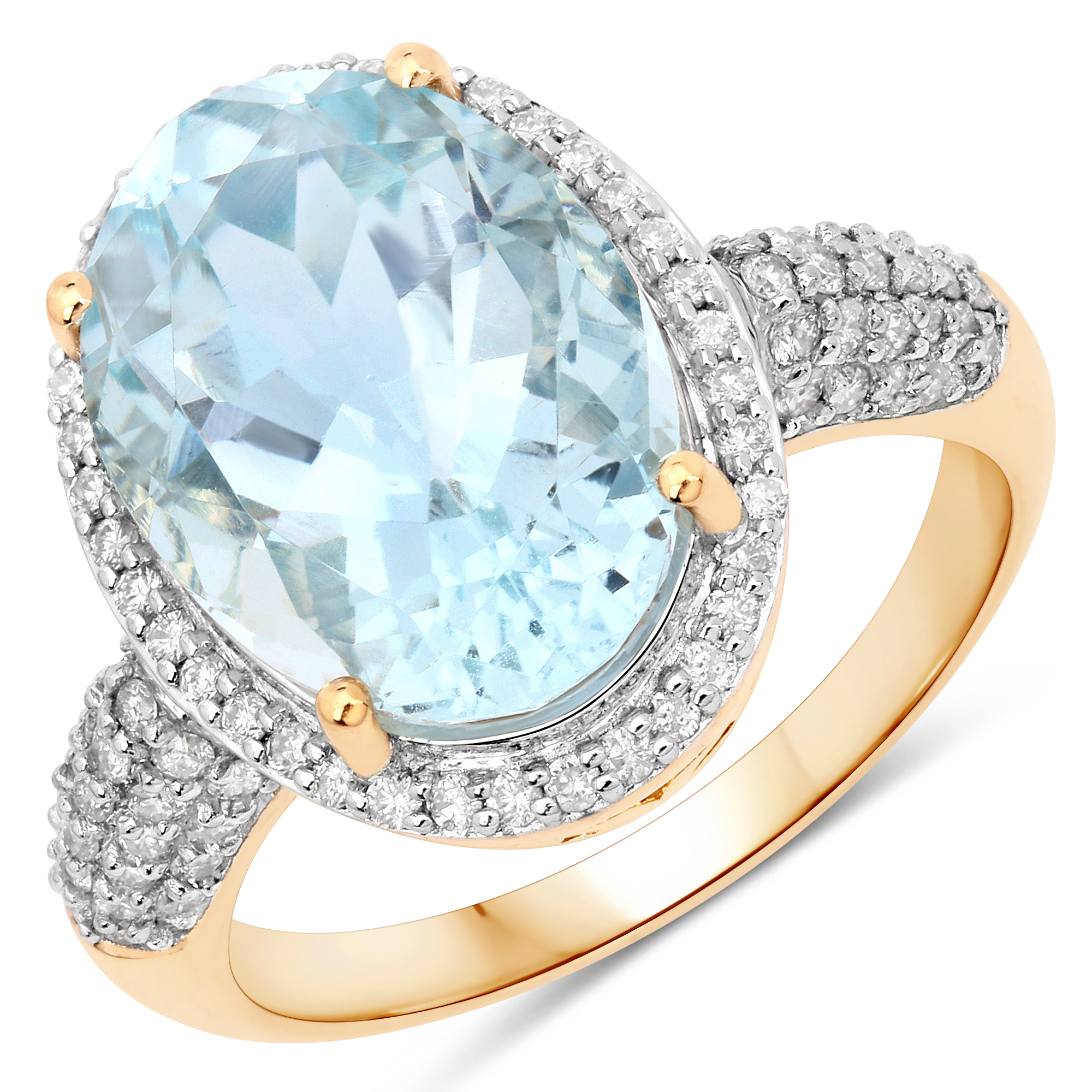 4.95 Carat Aquamarine and Diamond Ring