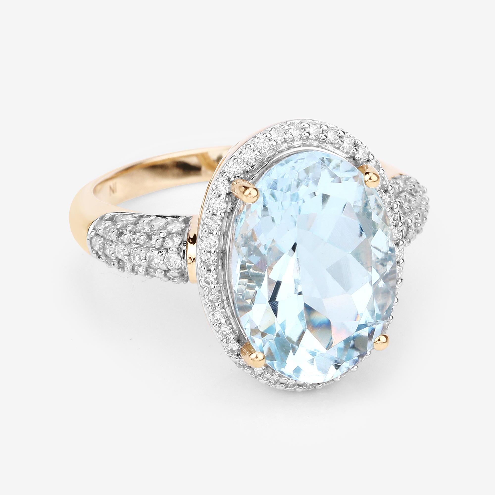 4.95 Carat Aquamarine and Diamond Ring