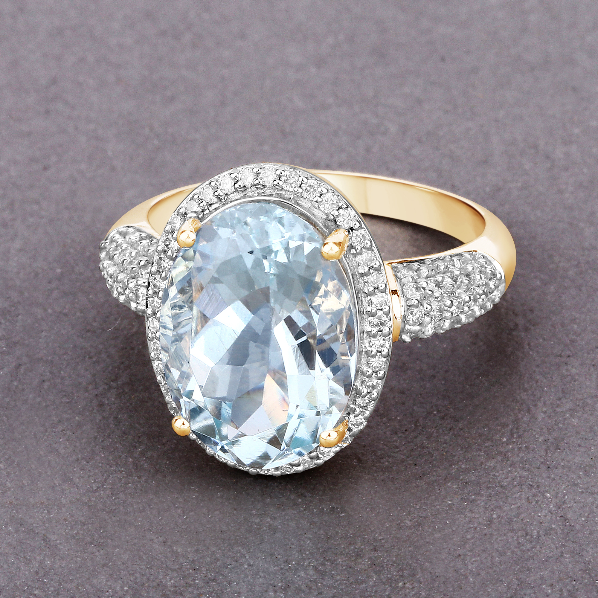 4.95 Carat Aquamarine and Diamond Ring