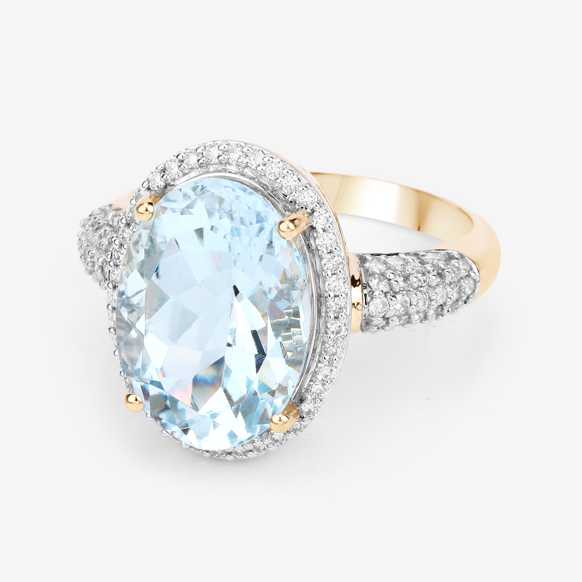 4.95 Carat Aquamarine and Diamond Ring