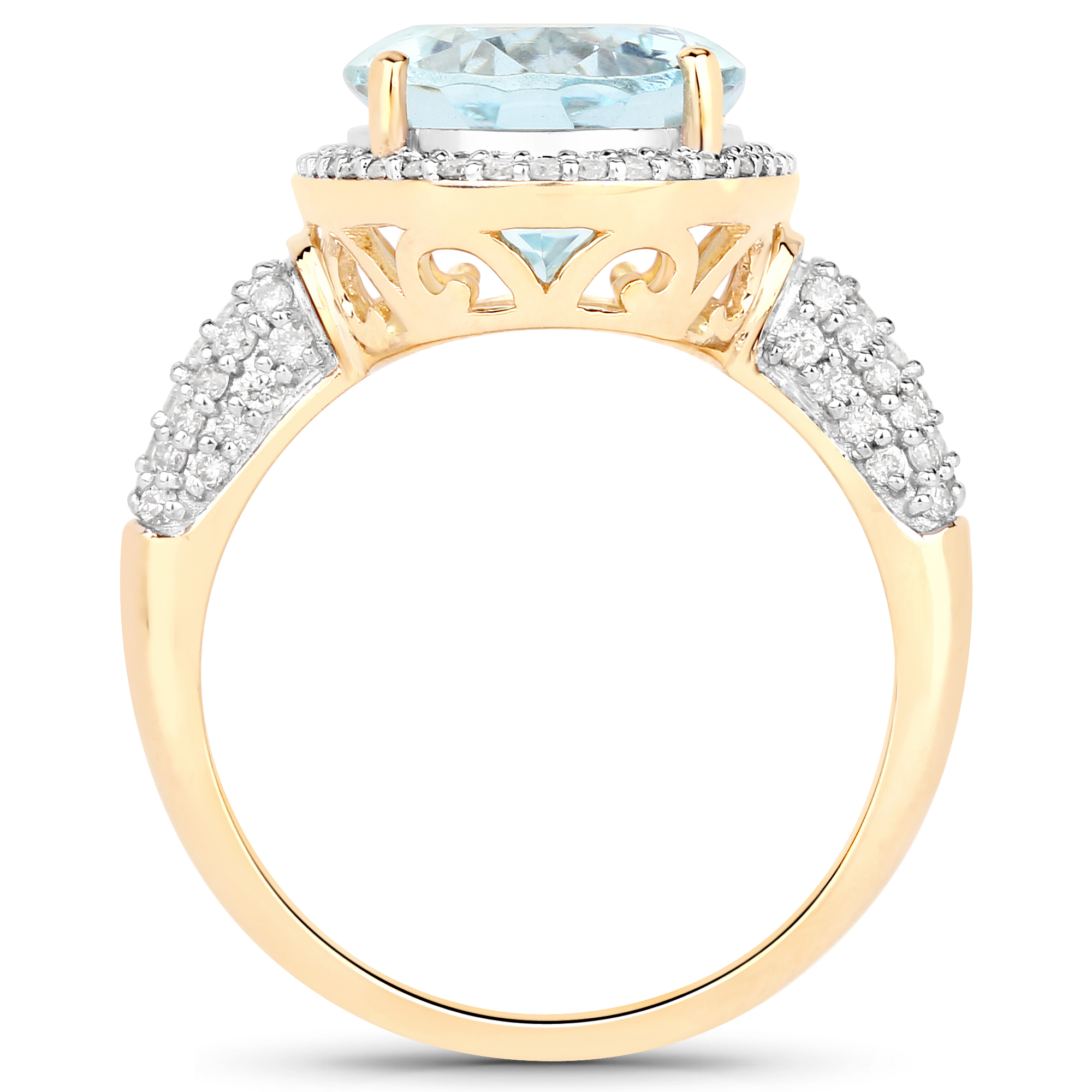 4.95 Carat Aquamarine and Diamond Ring