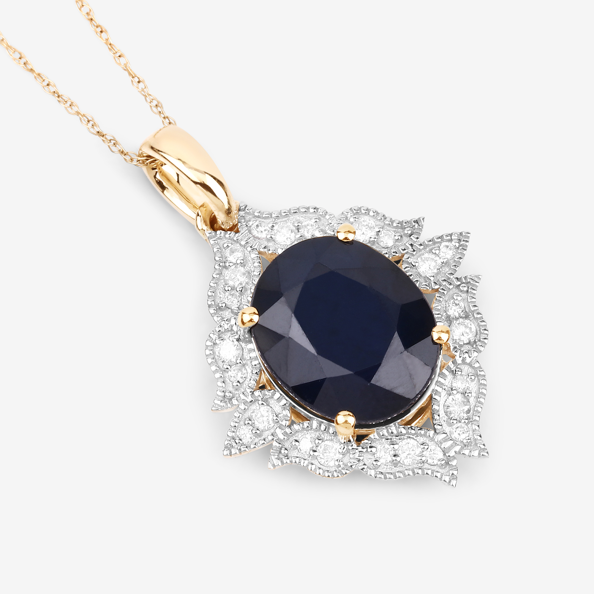 6.21 Carat Sapphire and Diamond Pendant