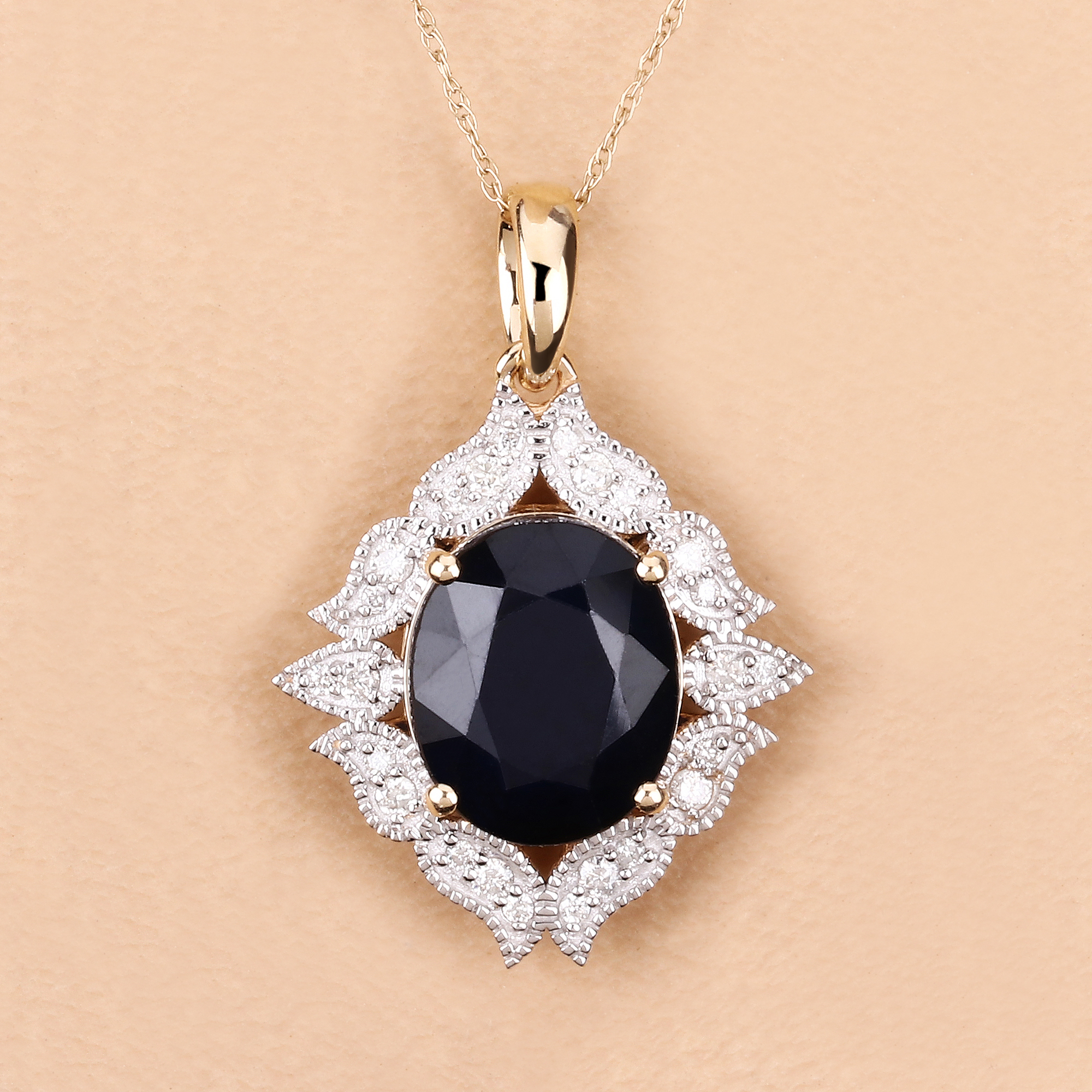 6.21 Carat Sapphire and Diamond Pendant