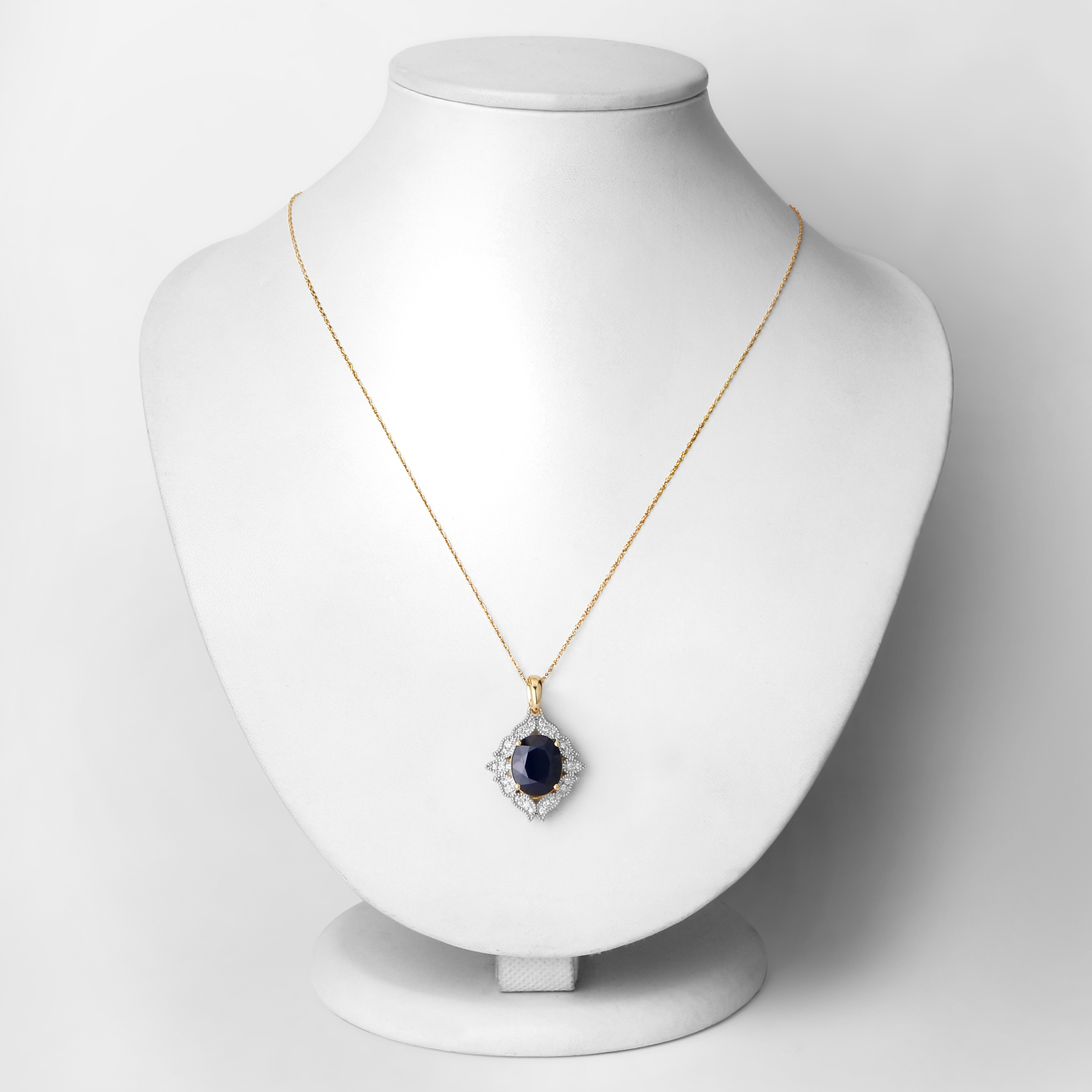 6.21 Carat Sapphire and Diamond Pendant