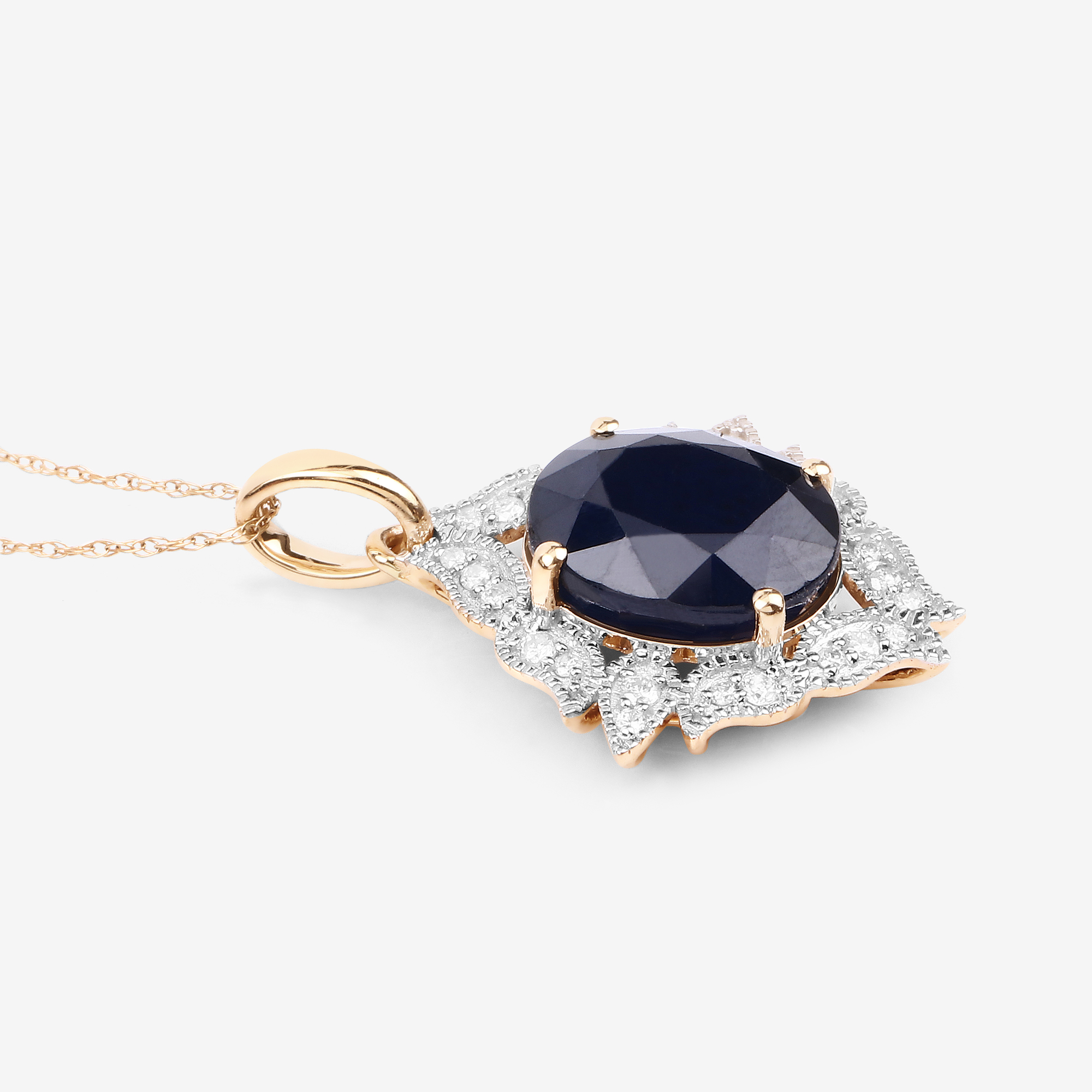 6.21 Carat Sapphire and Diamond Pendant