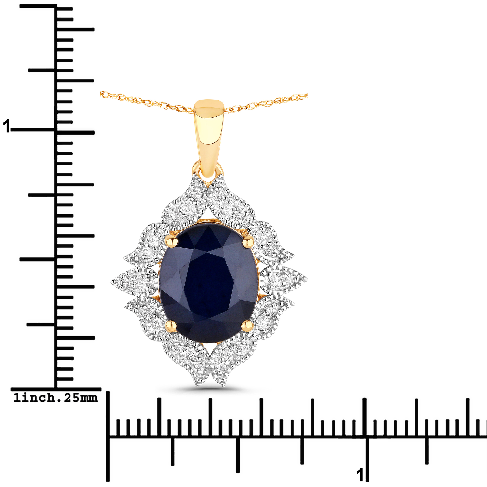 6.21 Carat Sapphire and Diamond Pendant