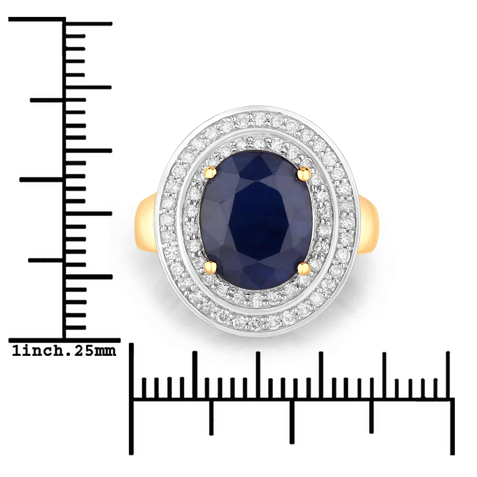 Blue Sapphire and Diamond Ring