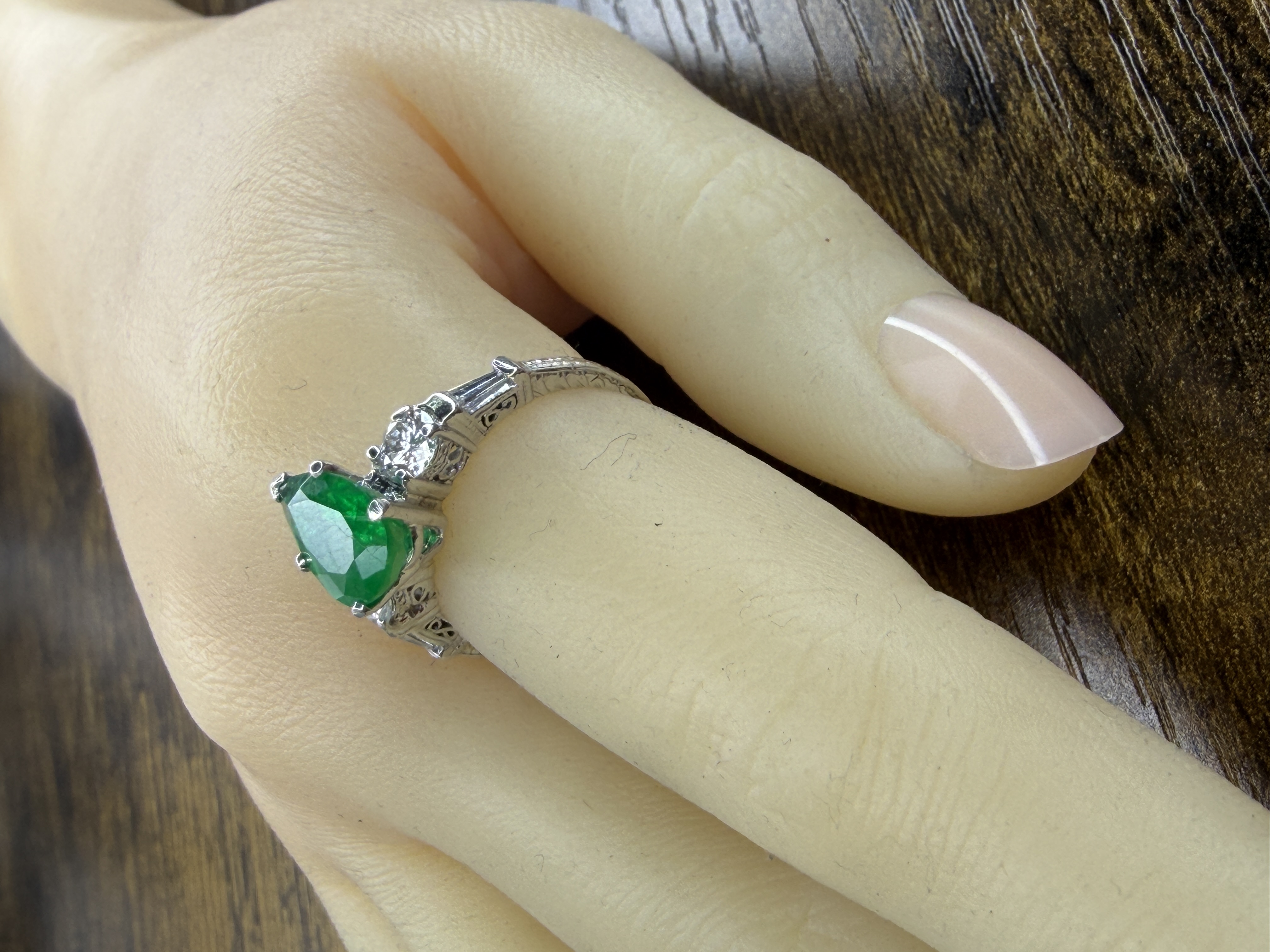 GIA Certified 1.90 Ct Emerald & Diamond Ring