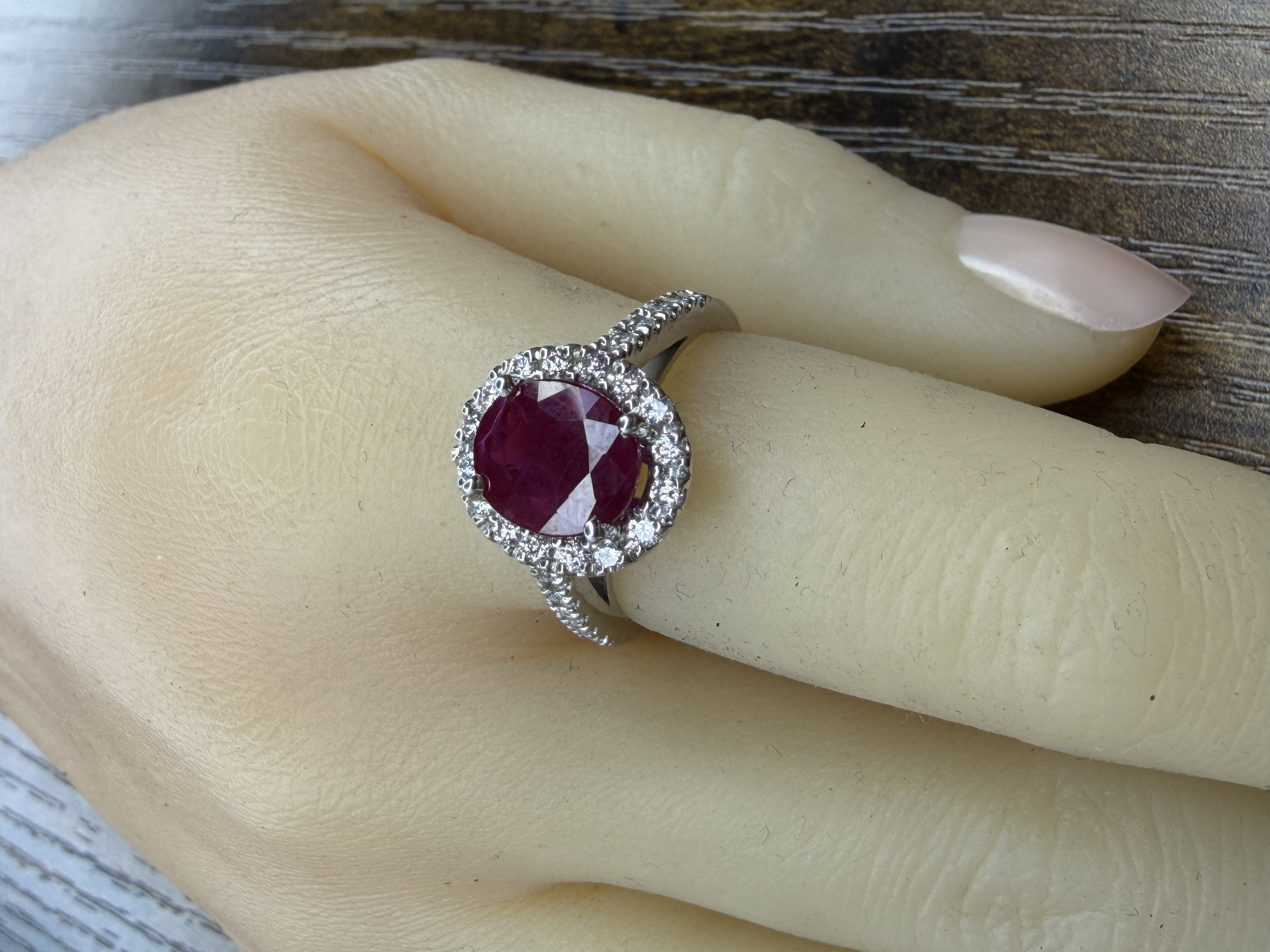 GIA Certified 3CT Burma Ruby & Diamond Ring