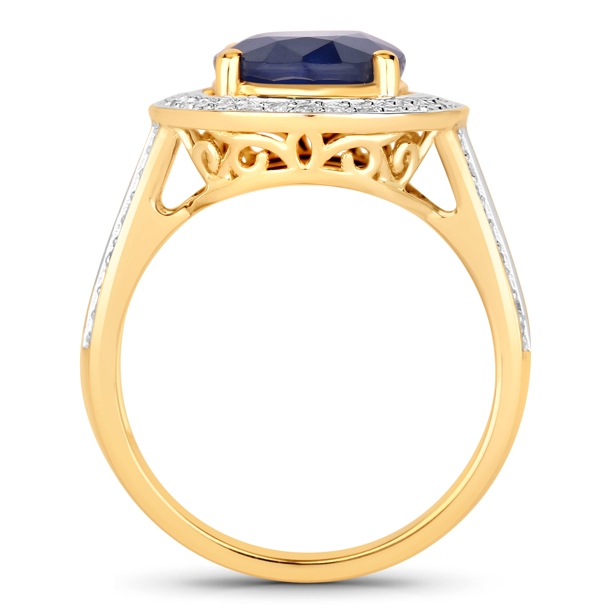 4.32 Carat Blue Sapphire and Diamond Ring