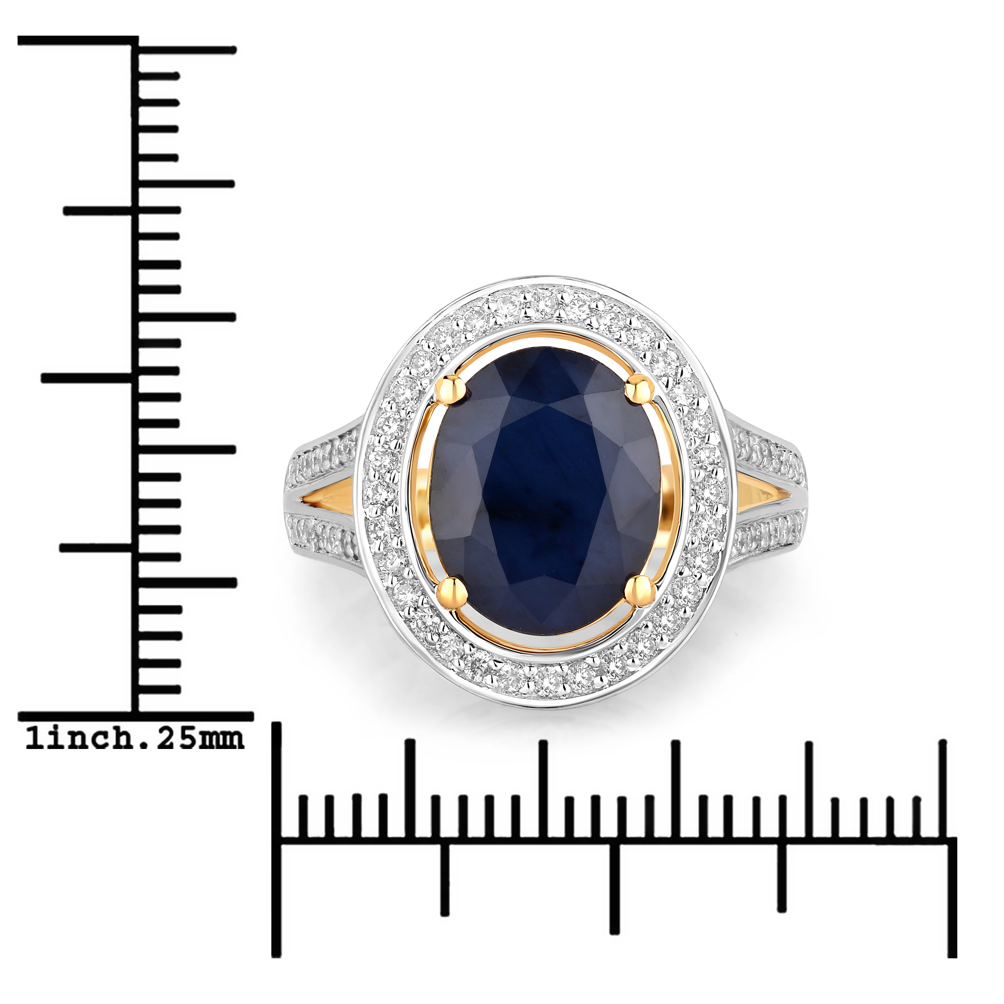 4.32 Carat Blue Sapphire and Diamond Ring