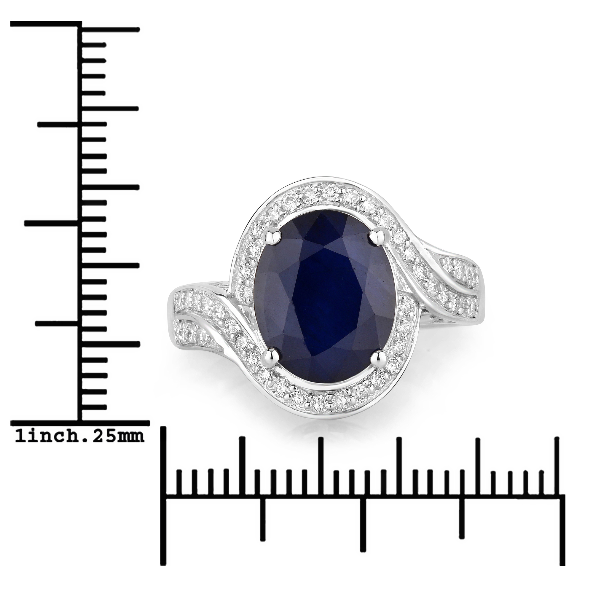 4.32 Carat Blue Sapphire and Diamond Ring