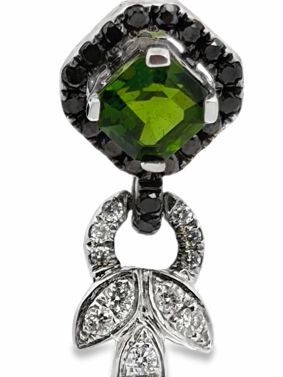 Tsavorite and Diamond Earrings