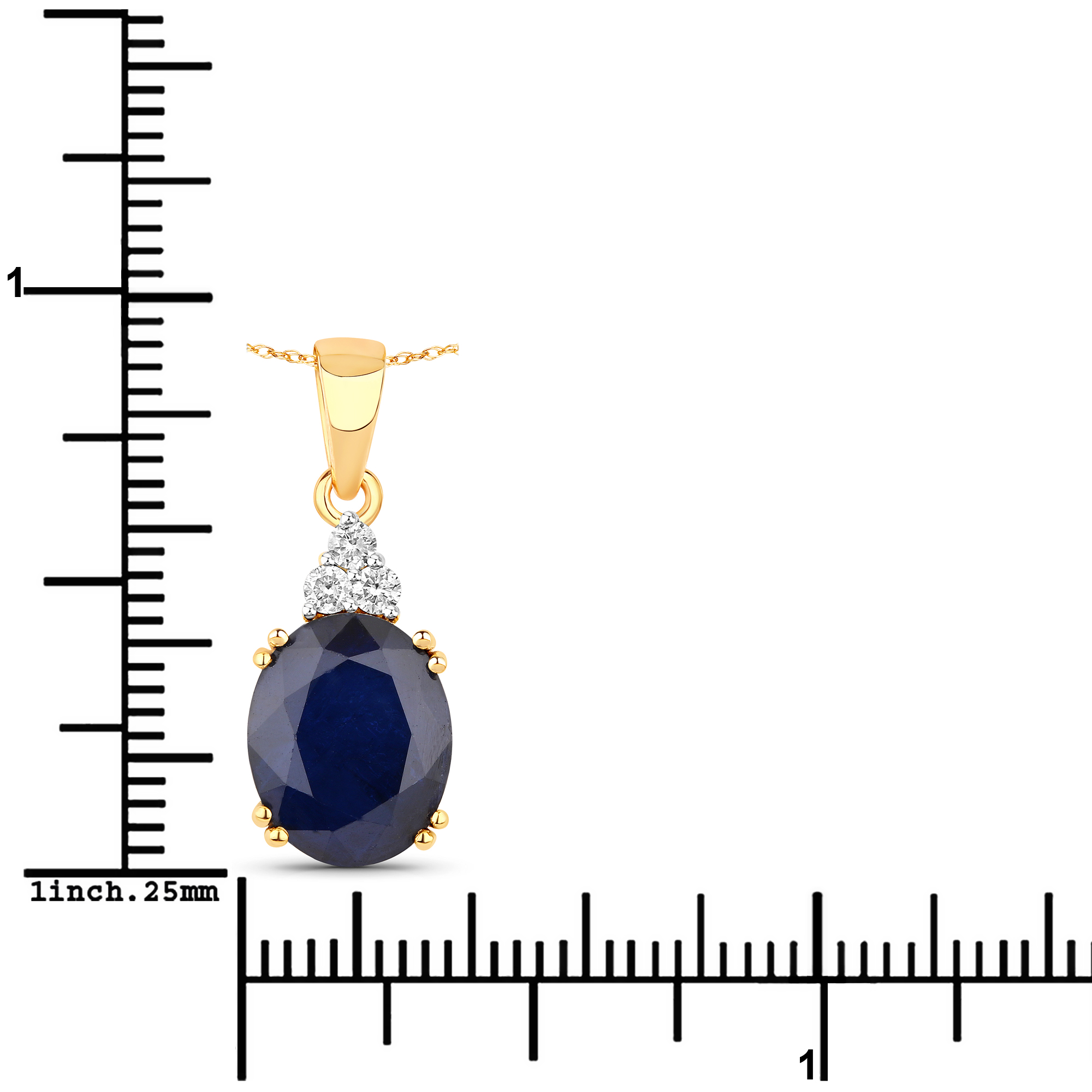 4.32 Carat Blue Sapphire Pendant with Diamond Accents