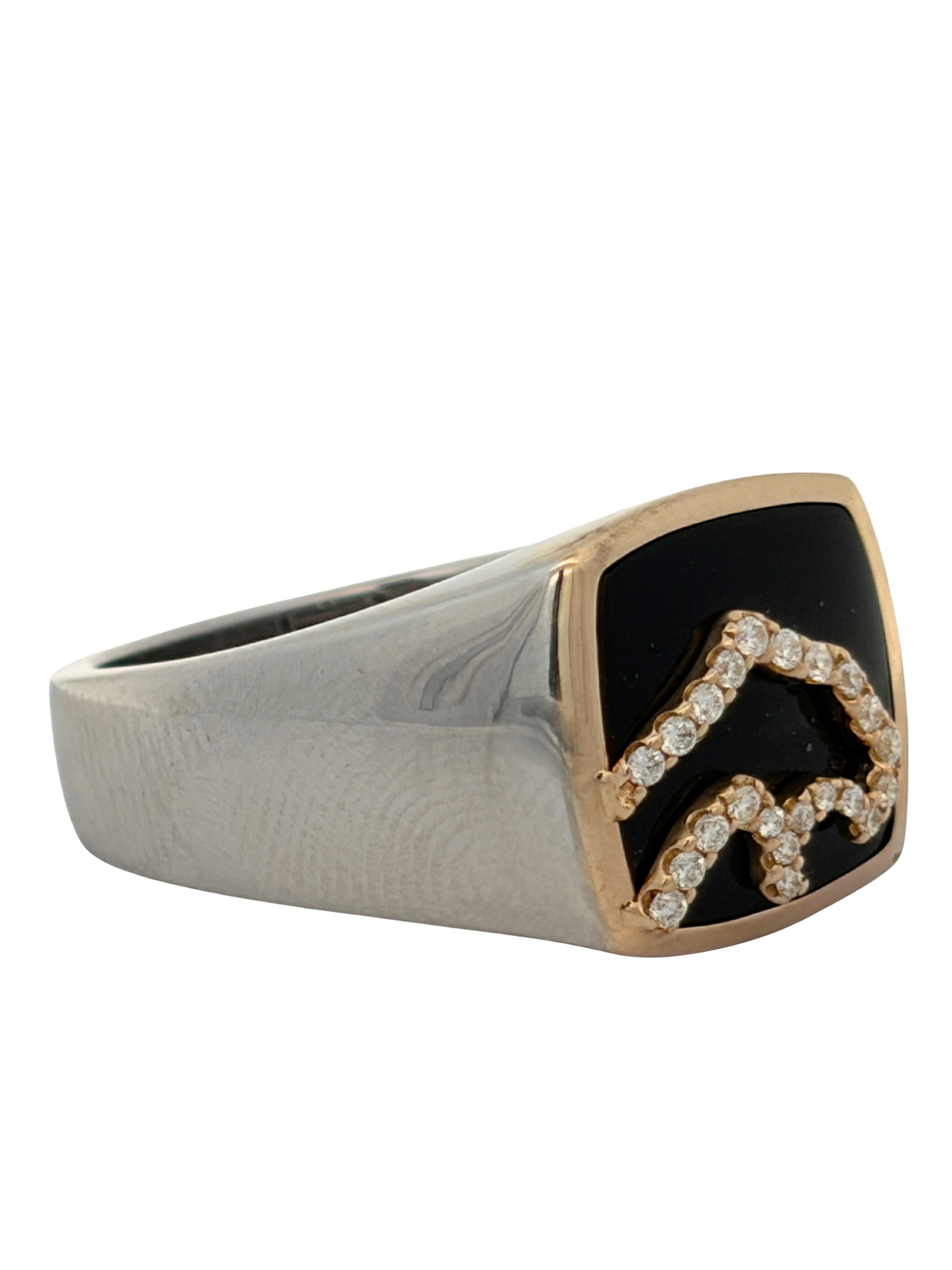 14K EFFY Panther Onyx Diamond Ring