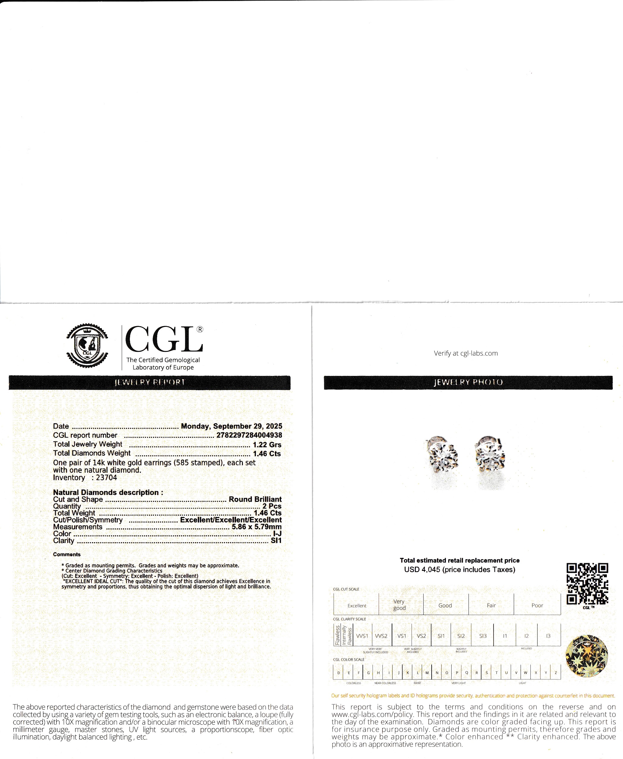 Natural Diamond Stud Earrings