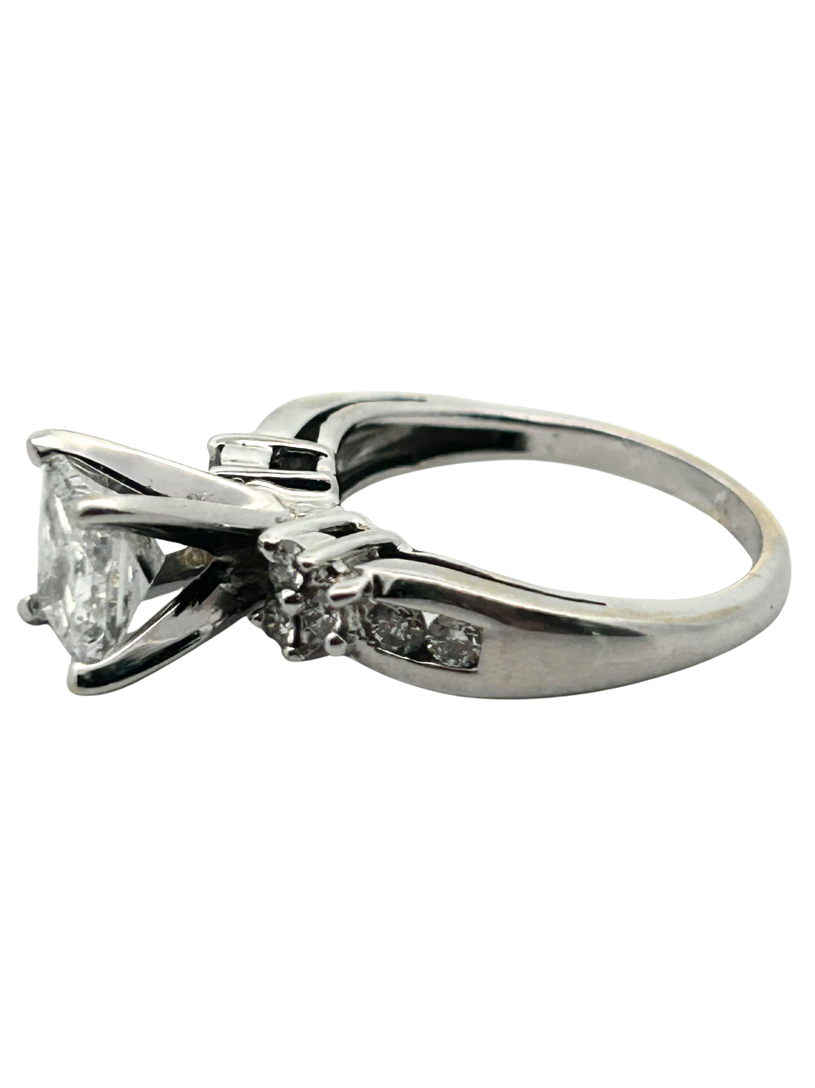 1 Carat Princess cut Diamond Engagement Ring