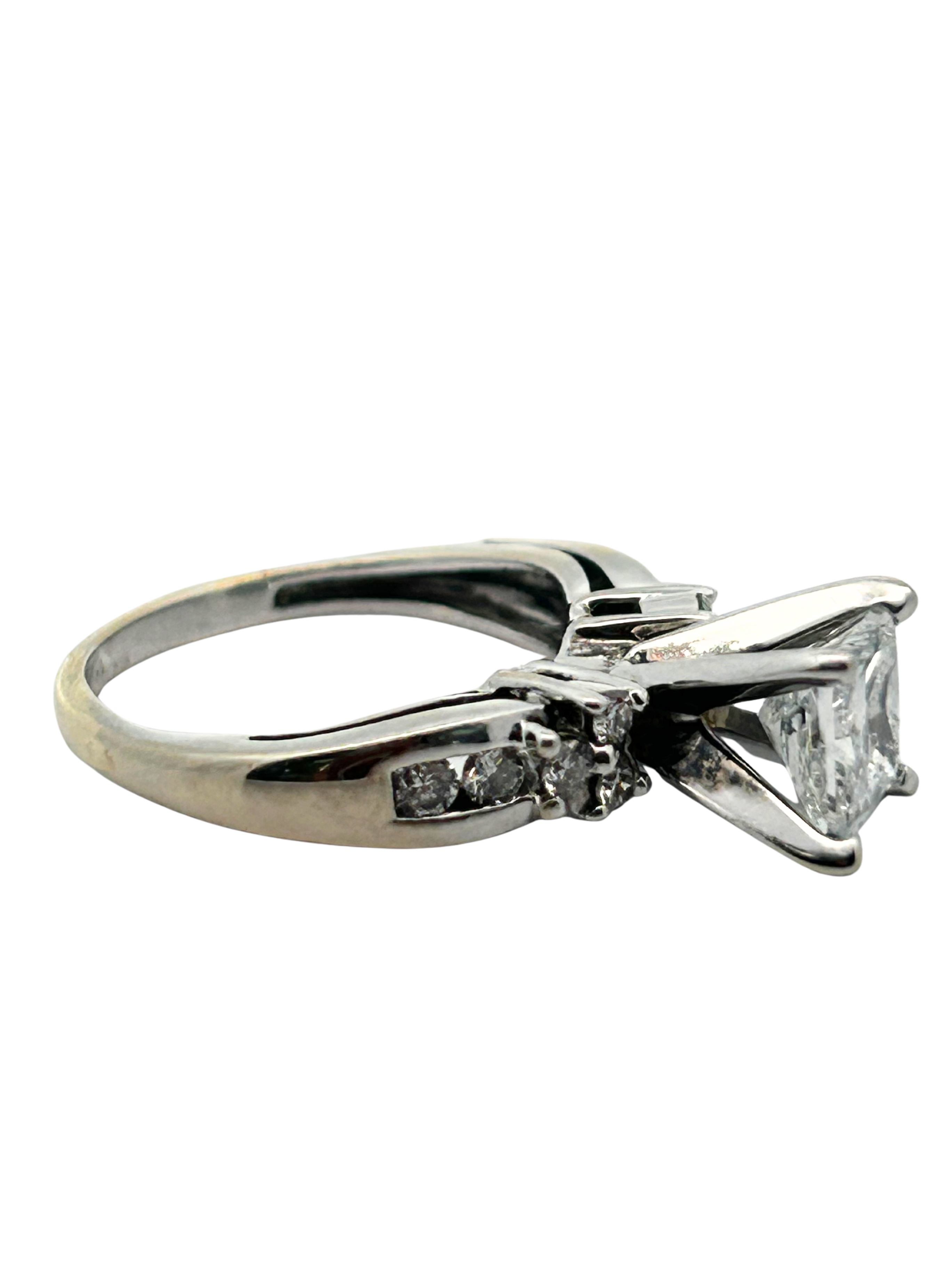 1 Carat Princess cut Diamond Engagement Ring