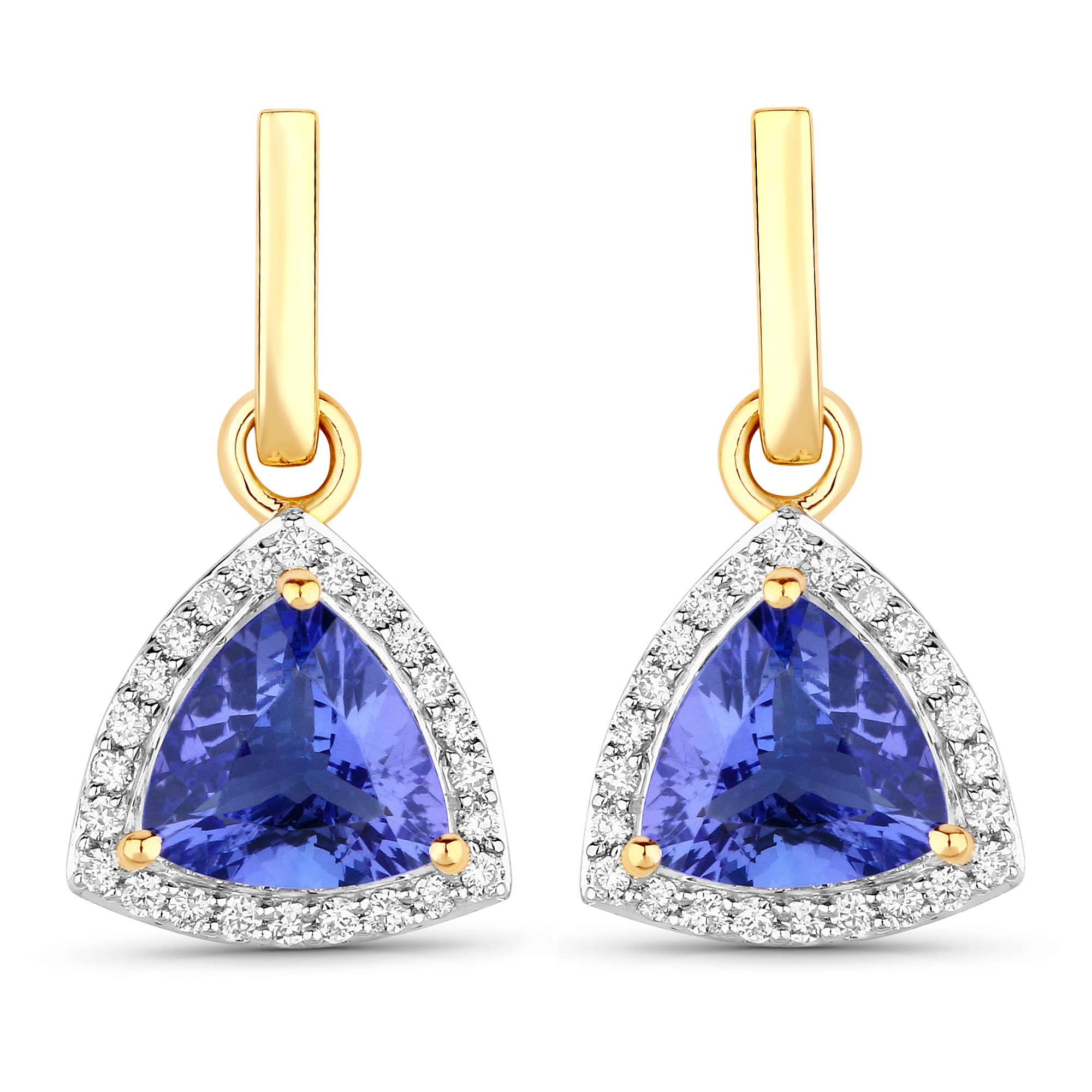 3.48 CT Tanzanite and Diamond Earrings